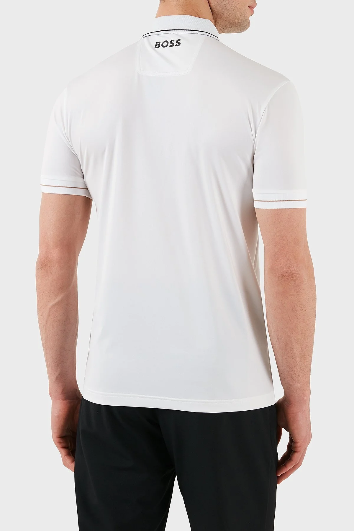 Boss Streç Logo Baskılı Regular Fit Düğmeli Erkek Polo Yaka T Shirt 50506203 100 BEYAZ - 3