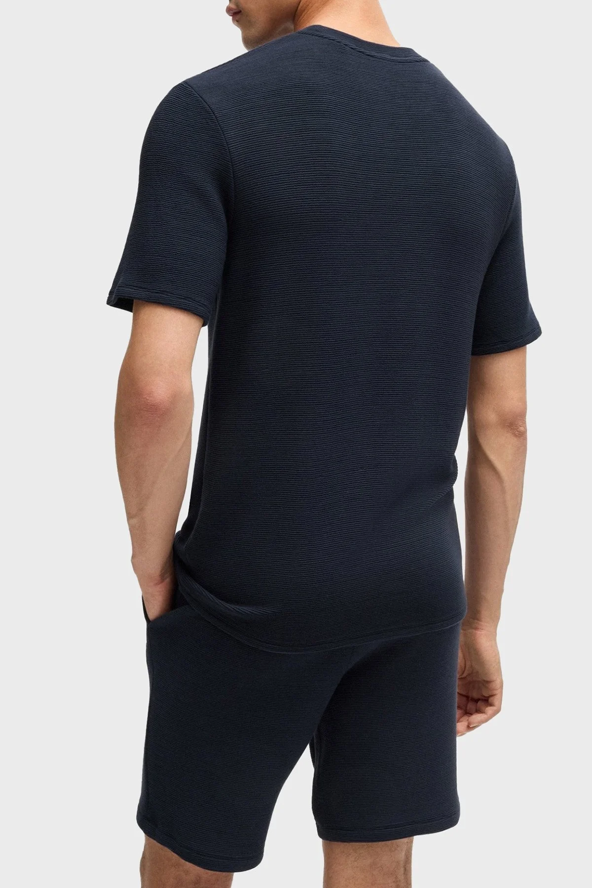 Boss Streç Modal Regular Fit Bisiklet Yaka Erkek T Shirt 50527377 403 LACİVERT - 3