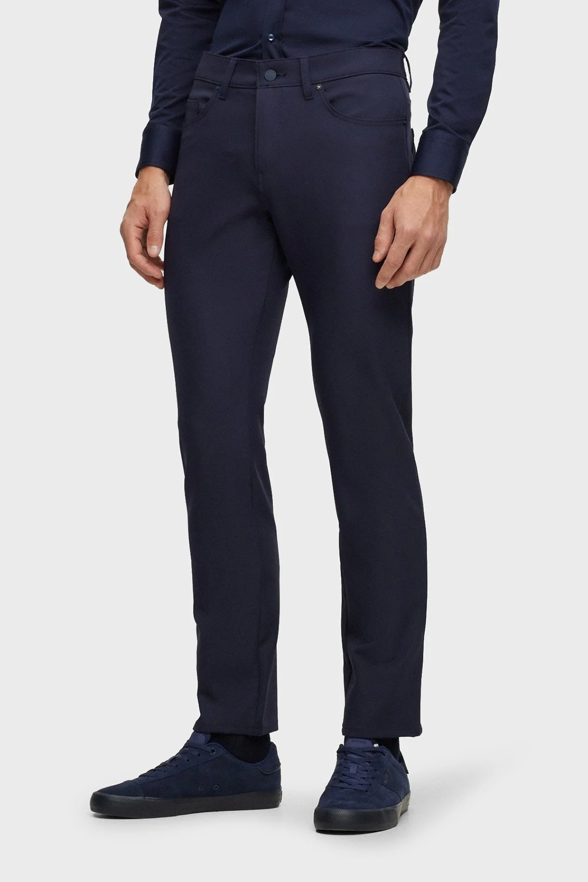 Boss P-Delaware 3-1-20 Streç Normal Bel Slim Fit Dar Paça Jeans Erkek Kot Pantolon 50498136 404 KOYU MAVİ - 1