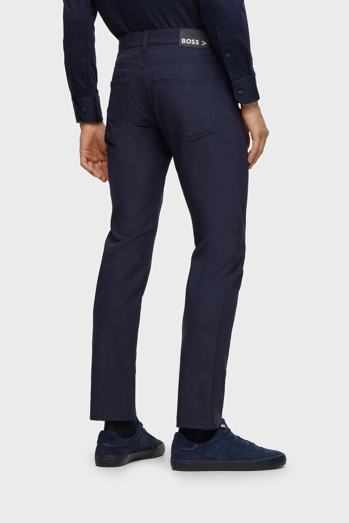 Boss P-Delaware 3-1-20 Streç Normal Bel Slim Fit Dar Paça Jeans Erkek Kot Pantolon 50498136 404 KOYU MAVİ - 3