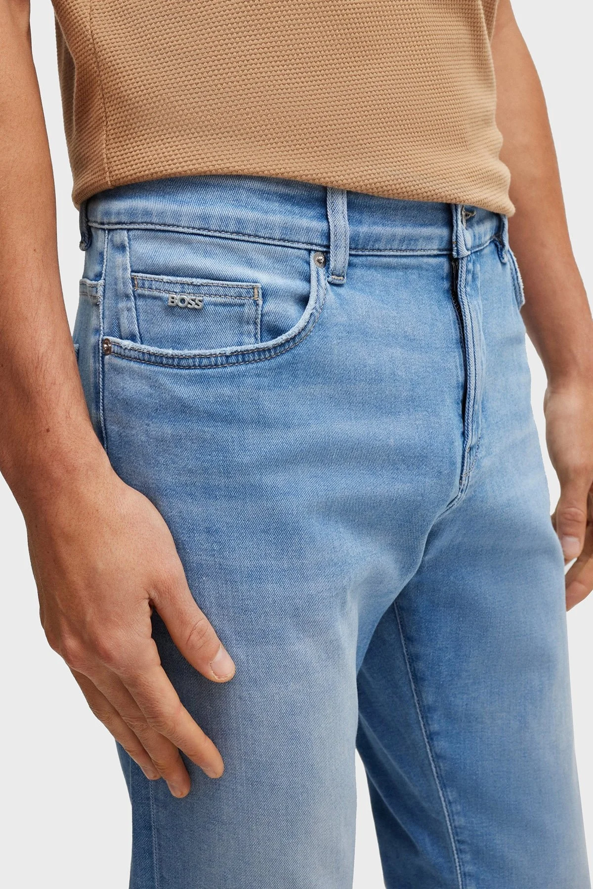 Boss Streç Normal Bel Slim Fit Jeans Erkek Kot Pantolon 50521001 453 MAVİ - 3