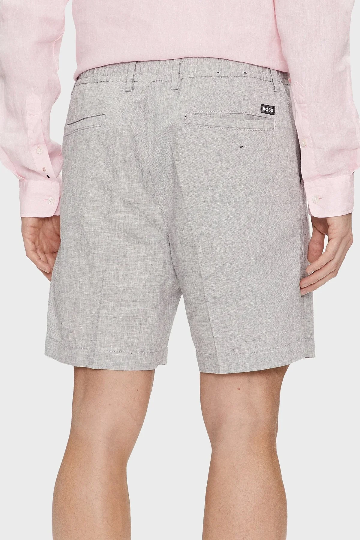 Boss Streç Pamuk Keten Karışımlı Regular Fit Erkek Short 50512555 404 LACİVERT - 3