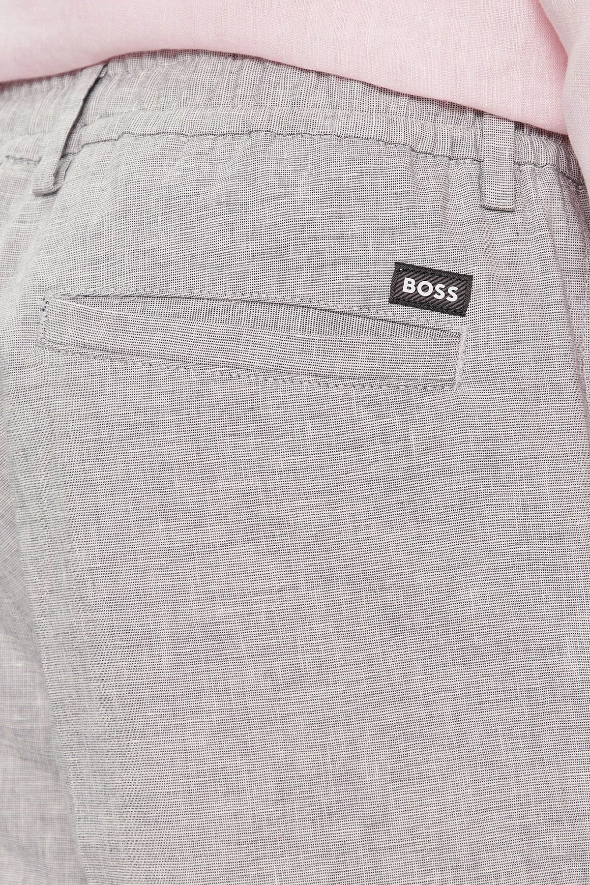 Boss Streç Pamuk Keten Karışımlı Regular Fit Erkek Short 50512555 404 LACİVERT - 4