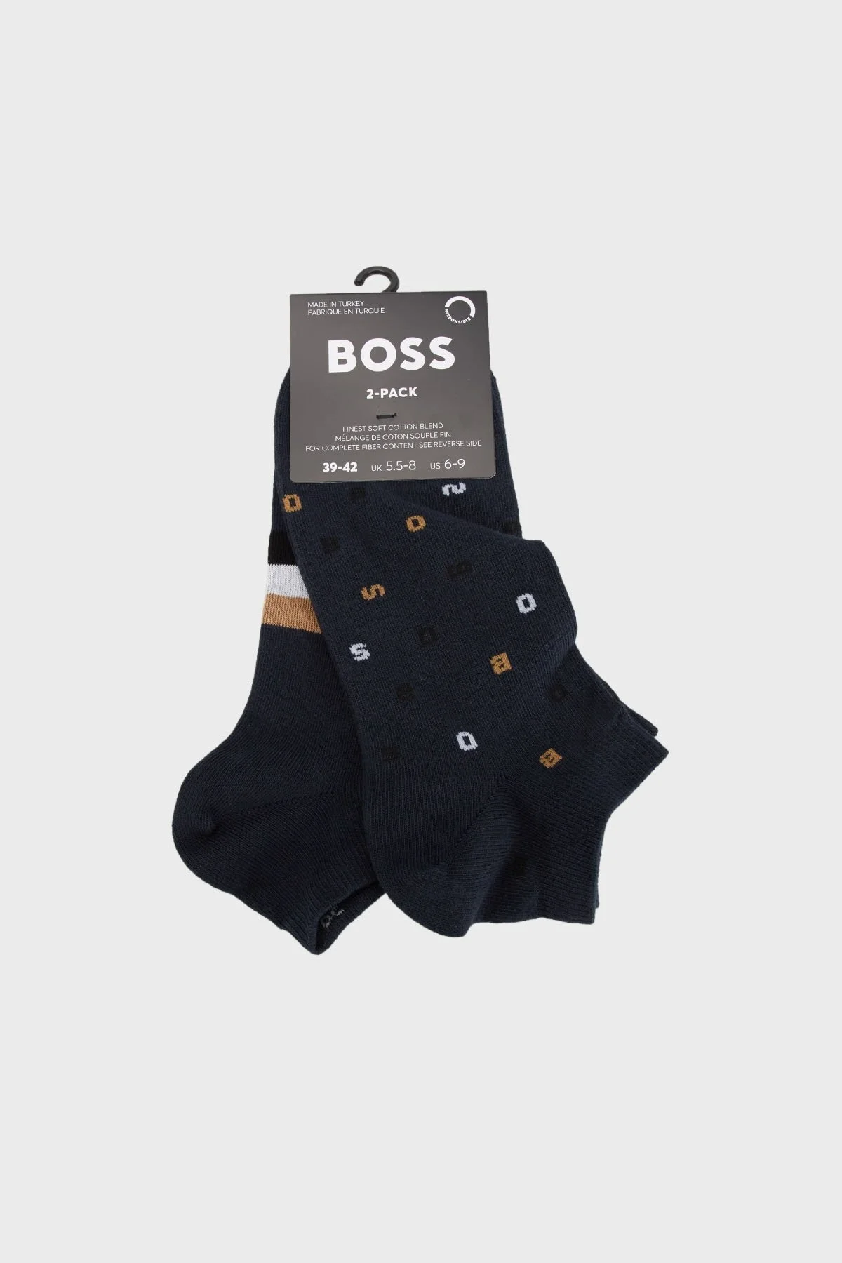 Boss Streç Pamuklu 2 Pack Erkek Çorap 50516403 401 LACİVERT - 2