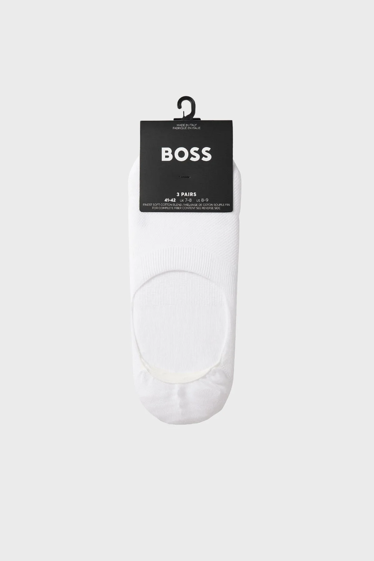 Boss Streç Pamuklu 3 Pack Babet Erkek Çorap 50541442 100 BEYAZ - 6