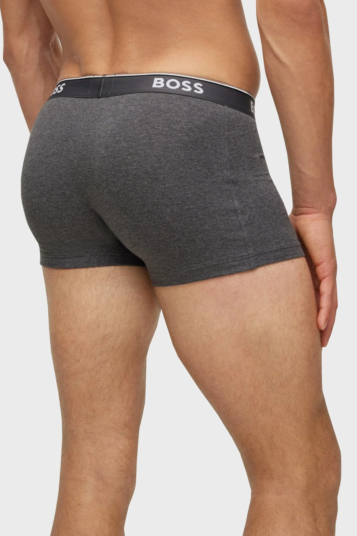 Boss Streç Pamuklu 3 Pack Erkek Boxer 50475274 061 GRİ-SİYAH - 5