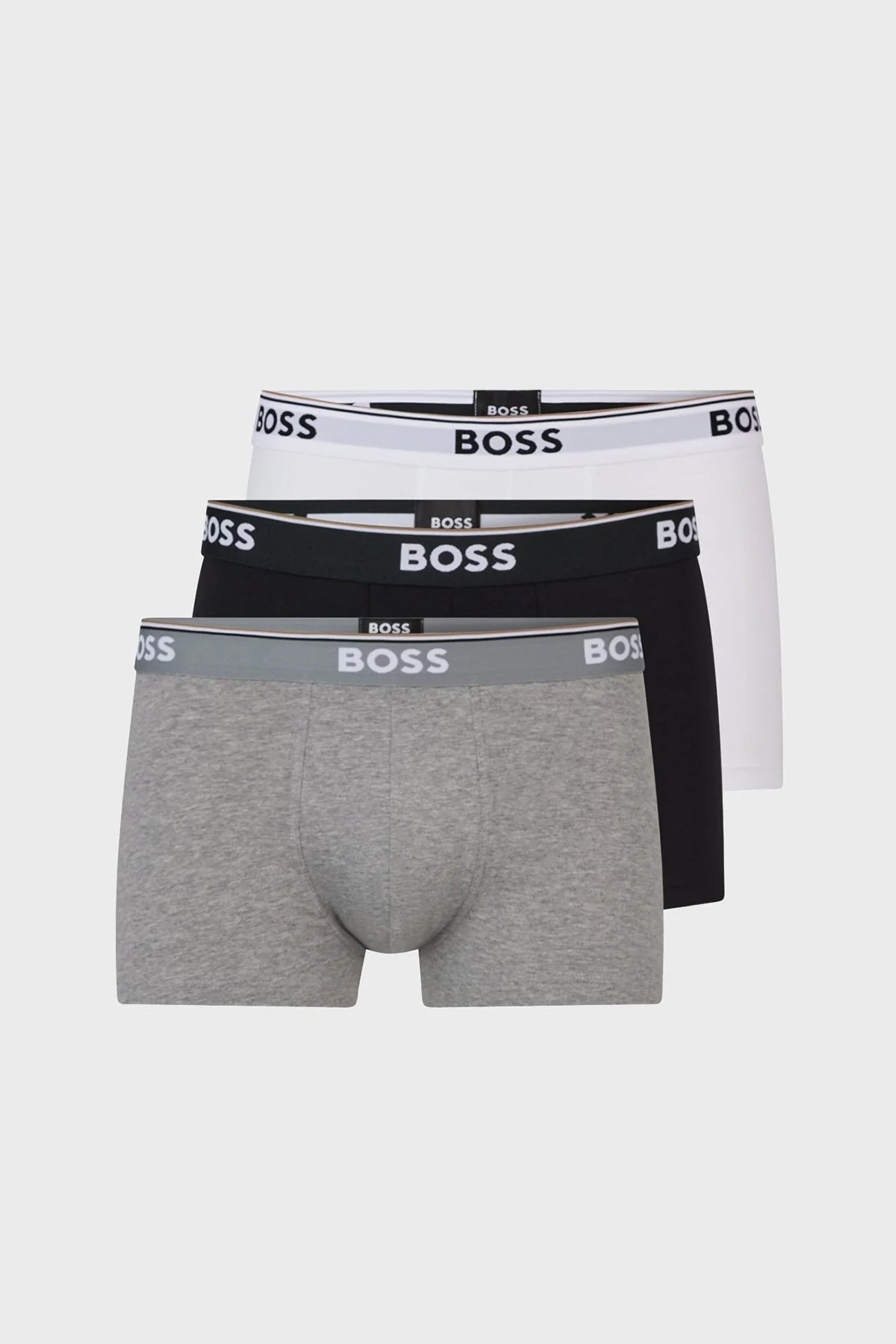 Boss Streç Pamuklu 3 Pack Erkek Boxer 50475274 999 Siyah-Gri-Beyaz - 1