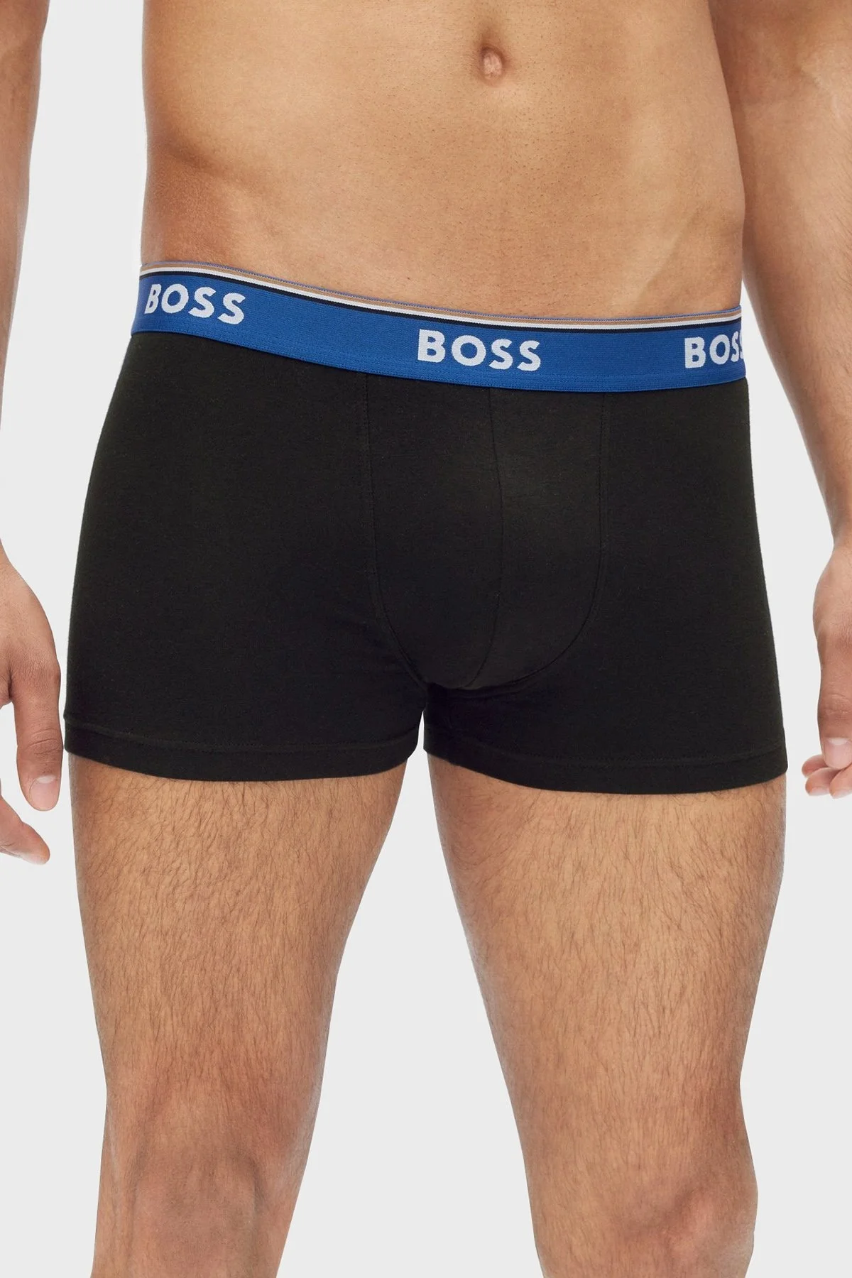 Boss Streç Pamuklu 3 Pack Erkek Boxer 50479114 966 Siyah-Haki-Saks - 4