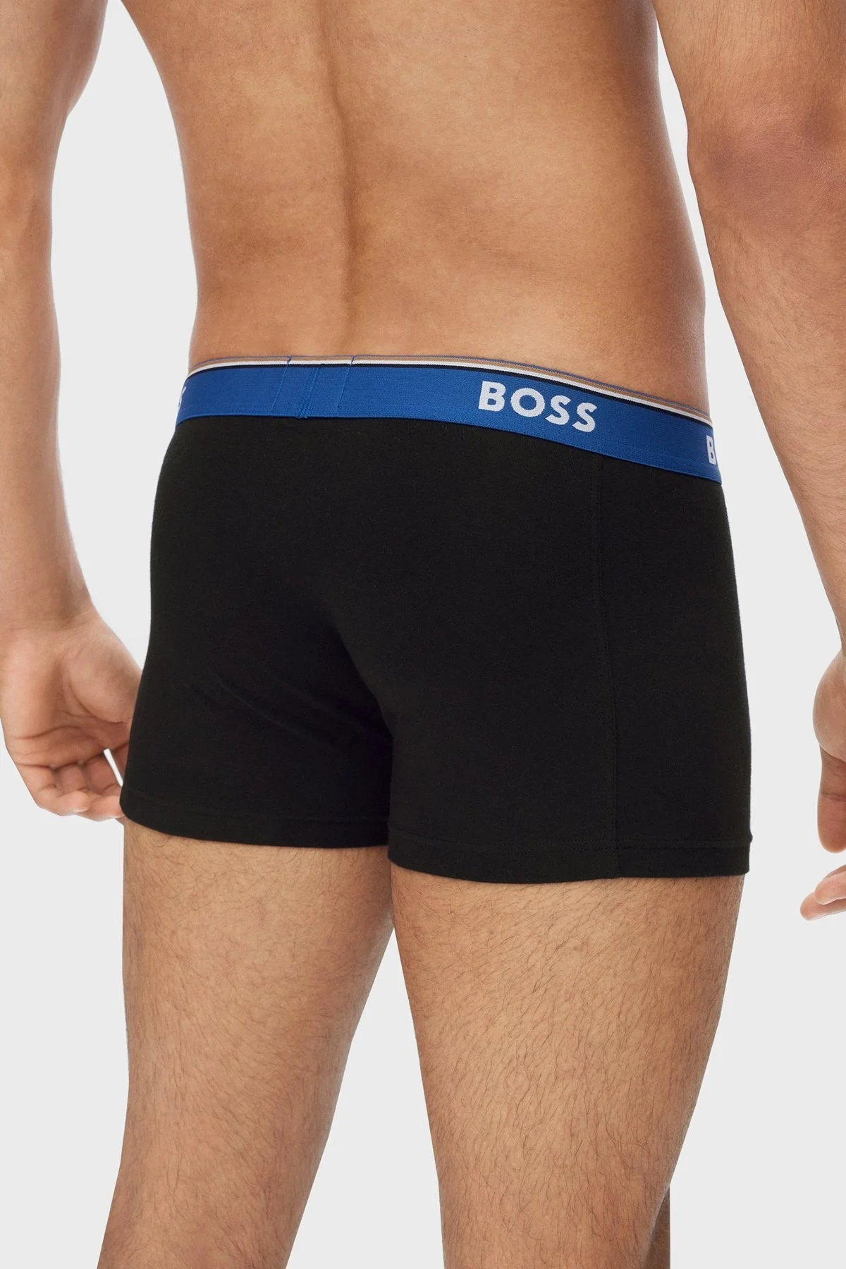 Boss Streç Pamuklu 3 Pack Erkek Boxer 50479114 966 Siyah-Haki-Saks - 5