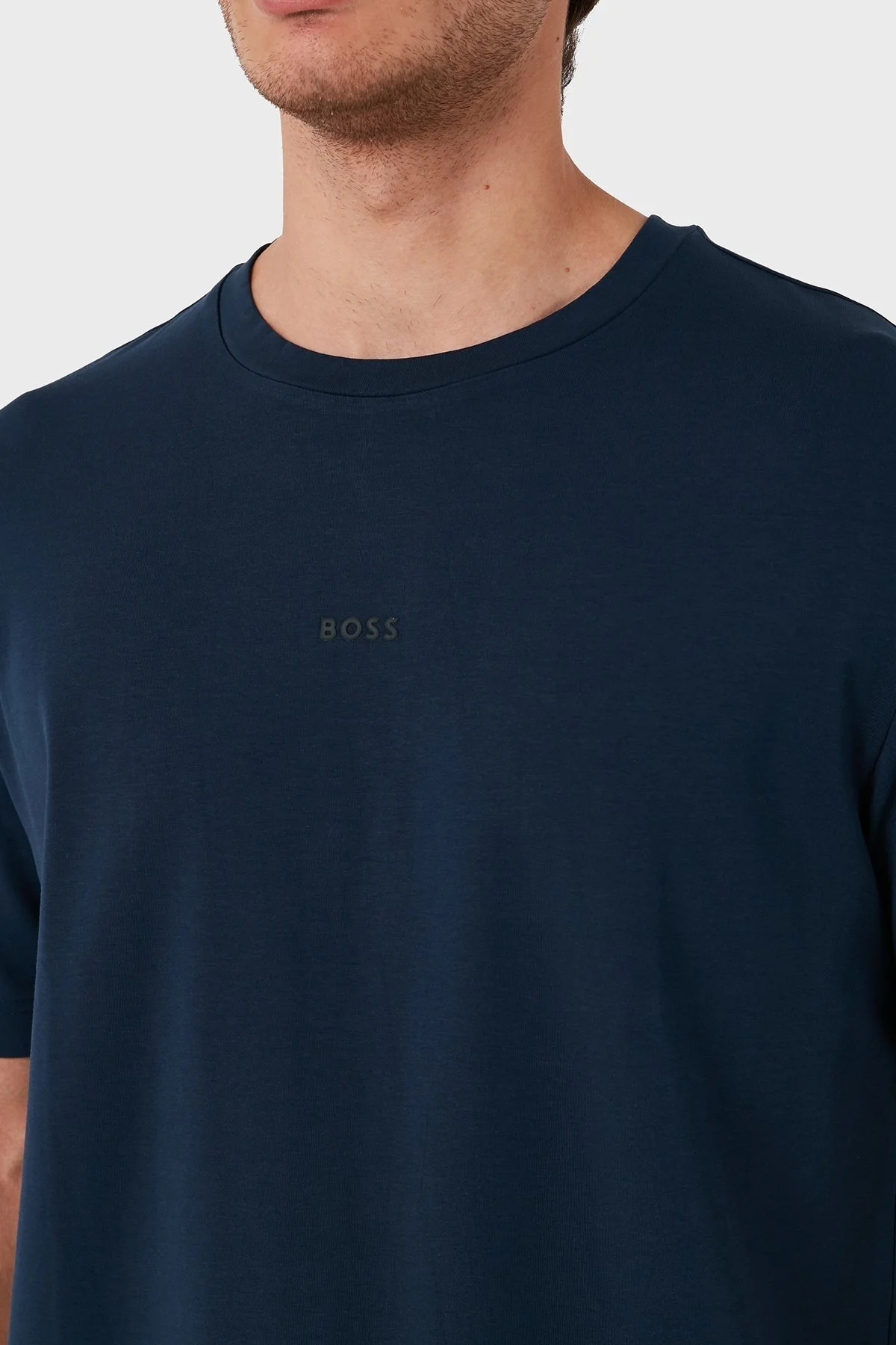 Boss Streç Pamuklu Bisiklet Yaka Erkek T Shirt 50473278 464 LACİVERT-LİLA - 12