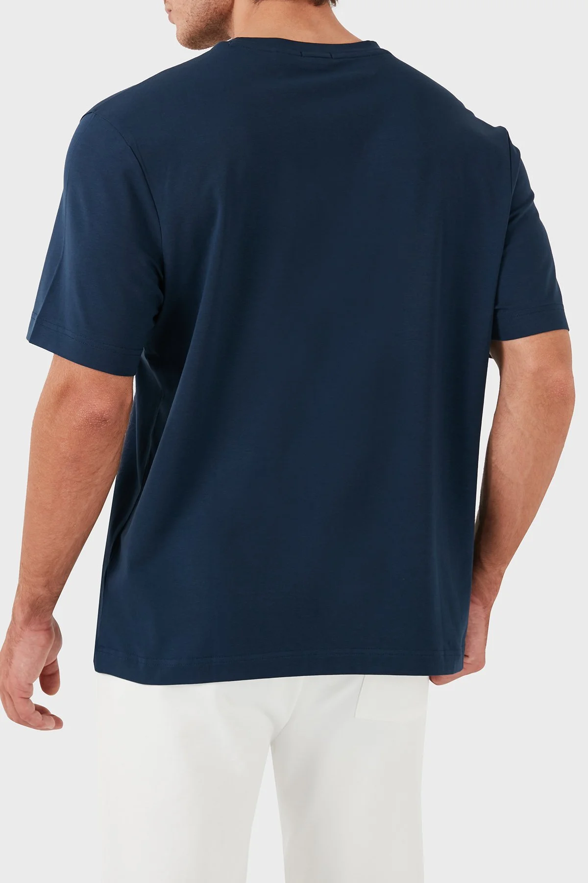 Boss Streç Pamuklu Bisiklet Yaka Erkek T Shirt 50473278 464 LACİVERT-LİLA - 3