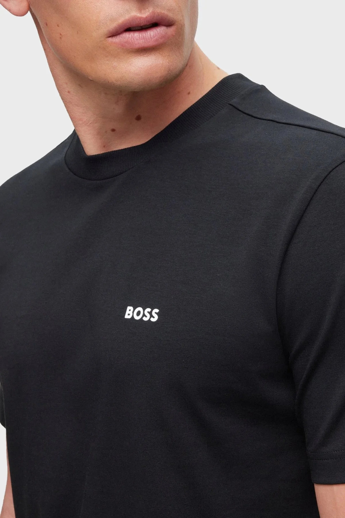 Boss Streç Pamuklu Bisiklet Yaka Regular Fit Erkek T Shirt 50469057 001 SİYAH - 2