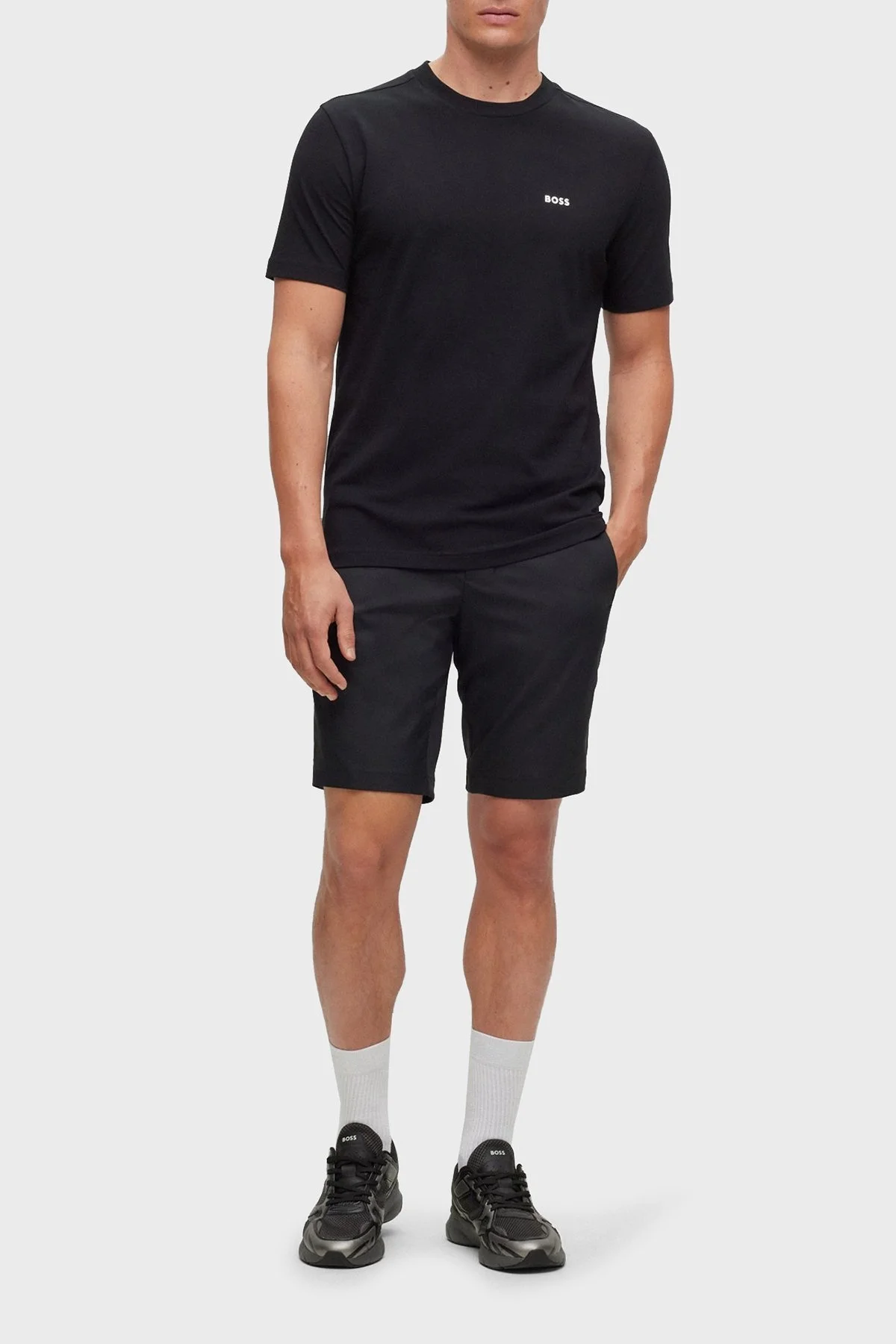 Boss Streç Pamuklu Bisiklet Yaka Regular Fit Erkek T Shirt 50469057 001 SİYAH - 3