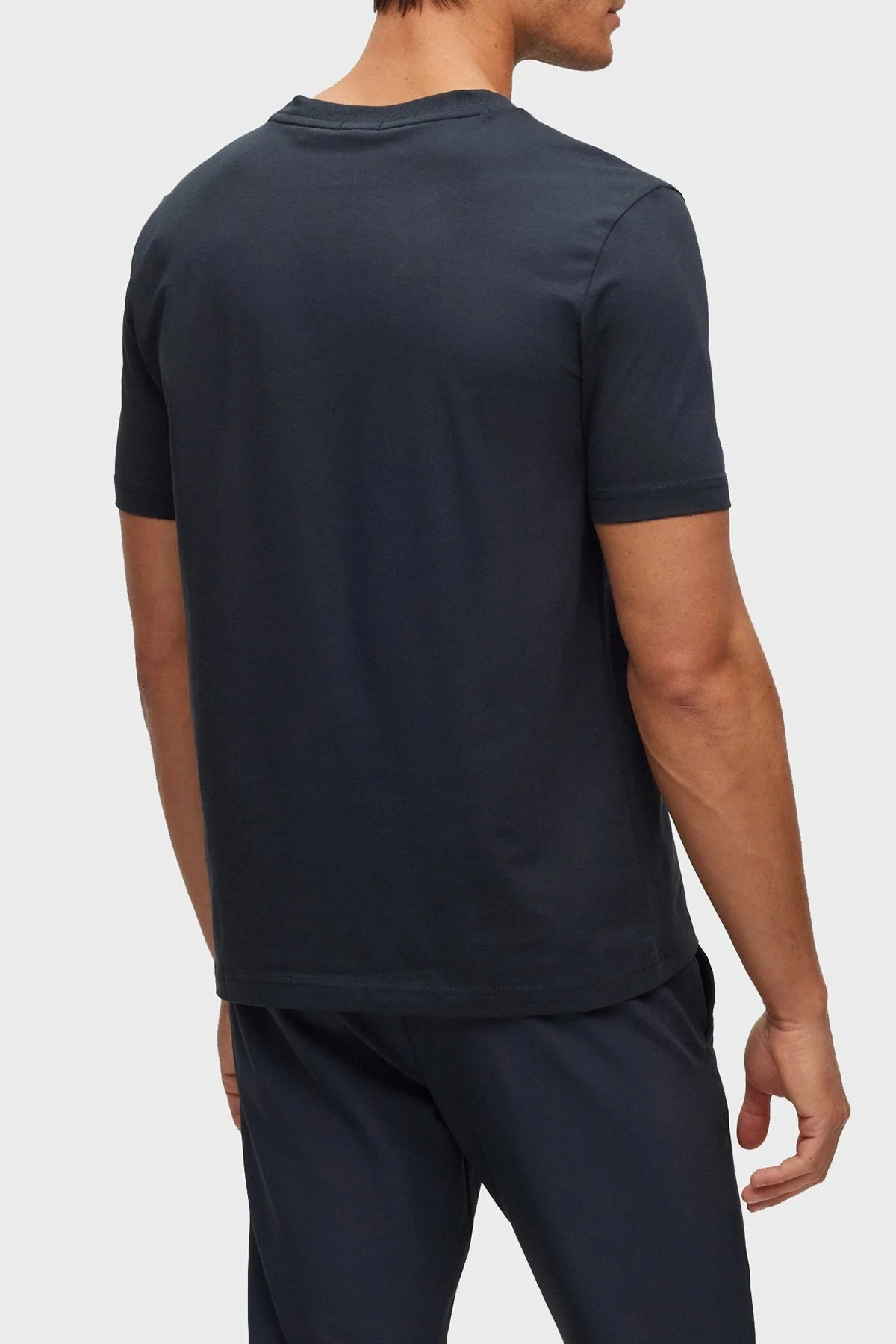 Boss Streç Pamuklu Bisiklet Yaka Regular Fit Erkek T Shirt 50469057 402 LACİVERT - 4