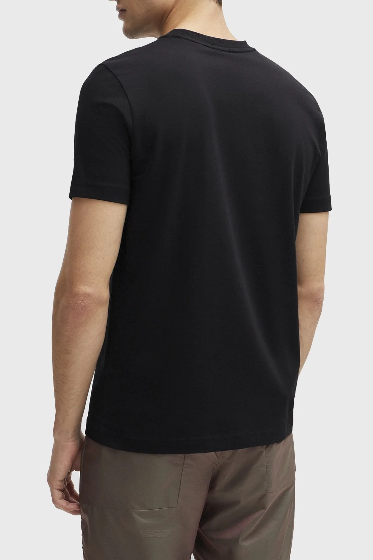 Boss Streç Pamuklu Bisiklet Yaka Regular Fit Erkek T Shirt 50506373 001 SİYAH - 4