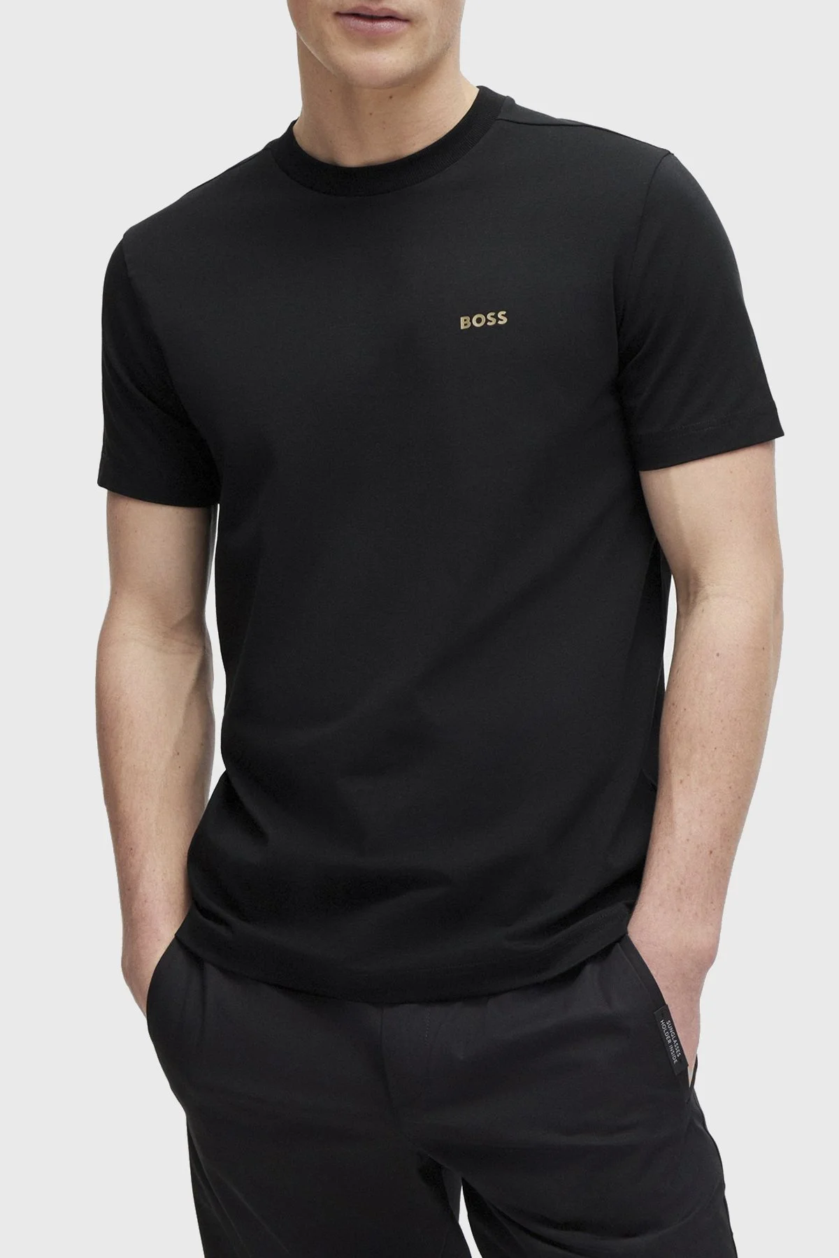 Boss Streç Pamuklu Bisiklet Yaka Regular Fit Erkek T Shirt 50506373 002 SİYAH - 1