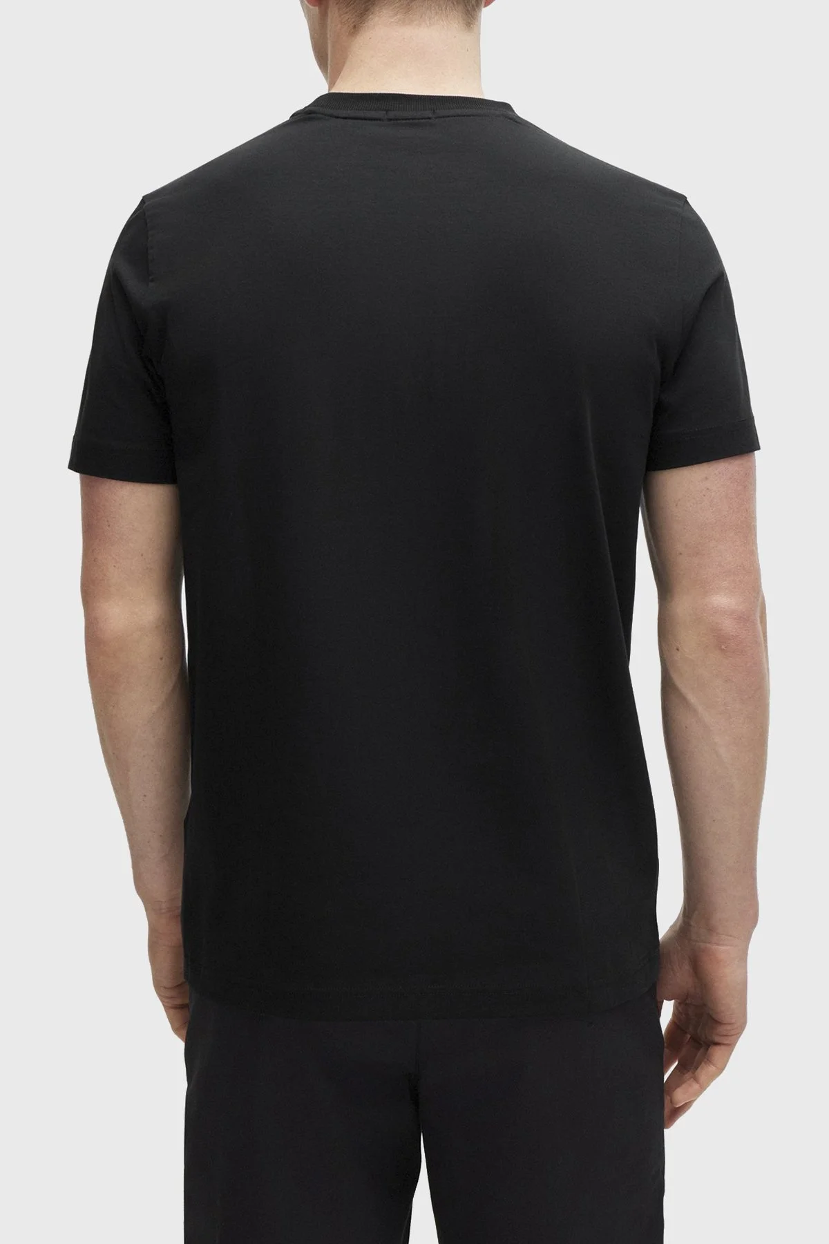 Boss Streç Pamuklu Bisiklet Yaka Regular Fit Erkek T Shirt 50506373 002 SİYAH - 3