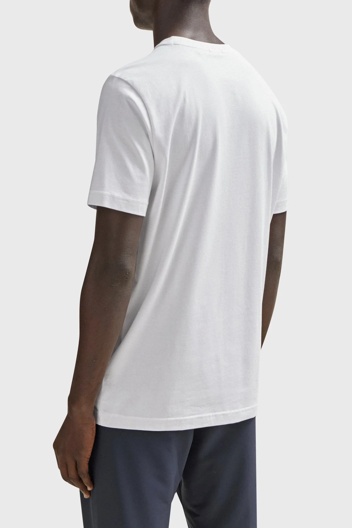 Boss Streç Pamuklu Bisiklet Yaka Regular Fit Erkek T Shirt 50506373 100 BEYAZ - 4