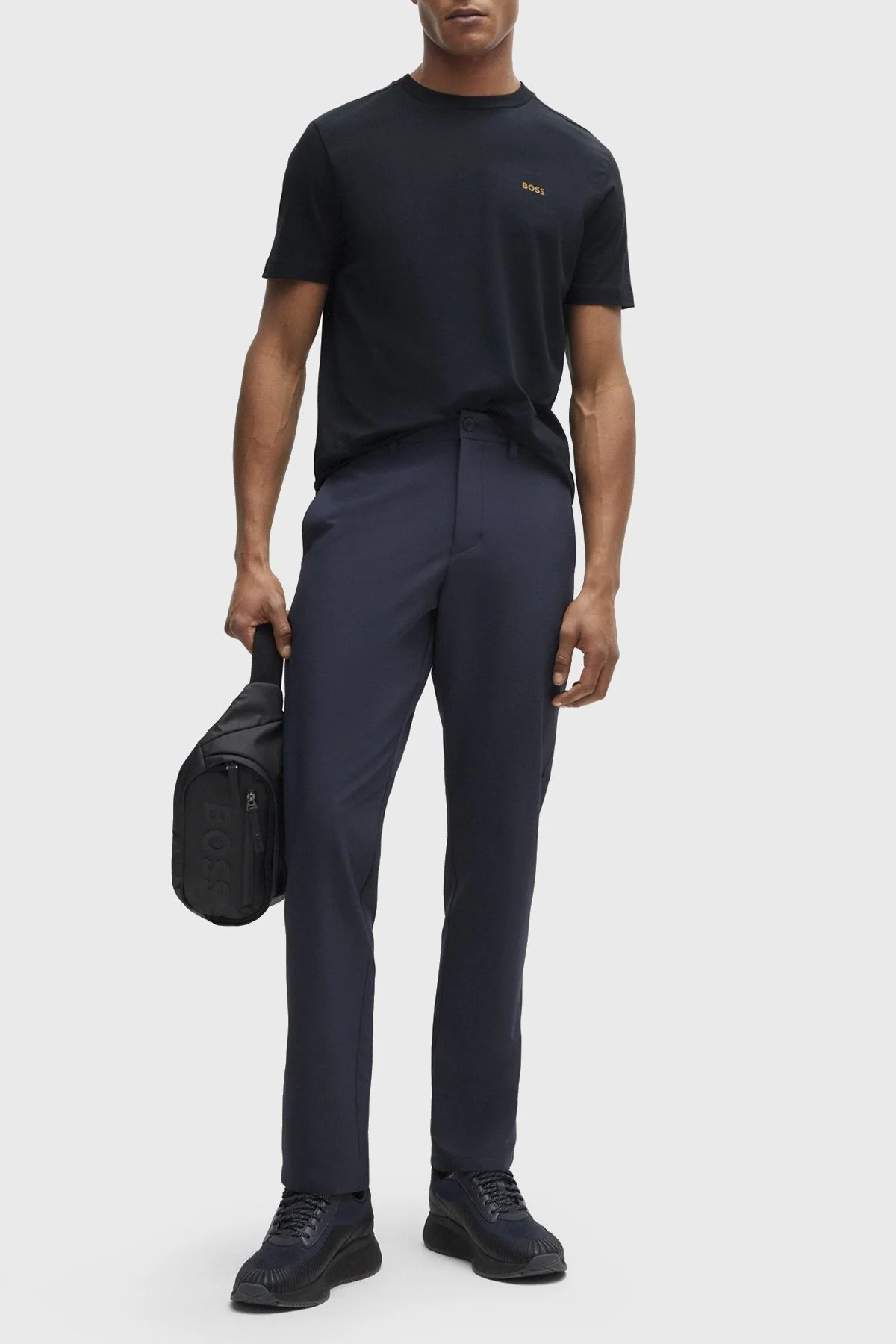 Boss Streç Pamuklu Bisiklet Yaka Regular Fit Erkek T Shirt 50506373 401 LACİVERT - 2