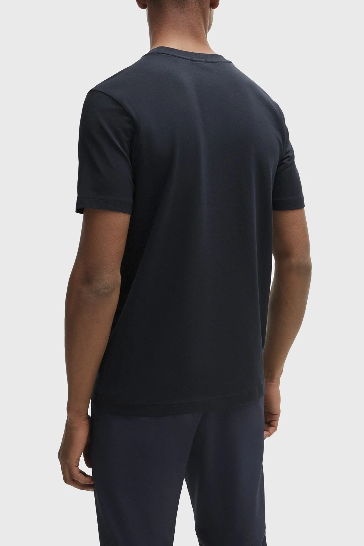 Boss Streç Pamuklu Bisiklet Yaka Regular Fit Erkek T Shirt 50506373 401 LACİVERT - 3