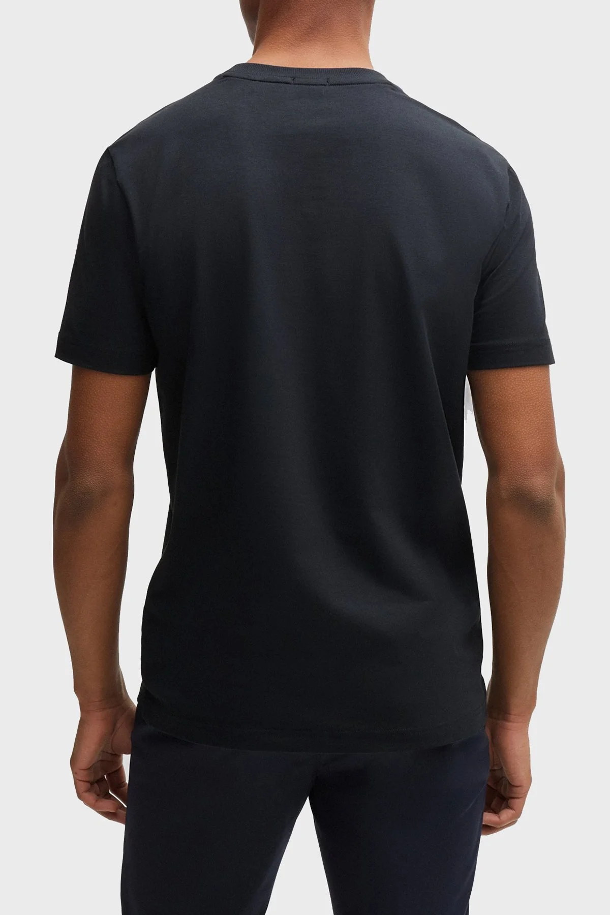 Boss Streç Pamuklu Bisiklet Yaka Regular Fit Erkek T Shirt 50506373 402 LACİVERT - 3