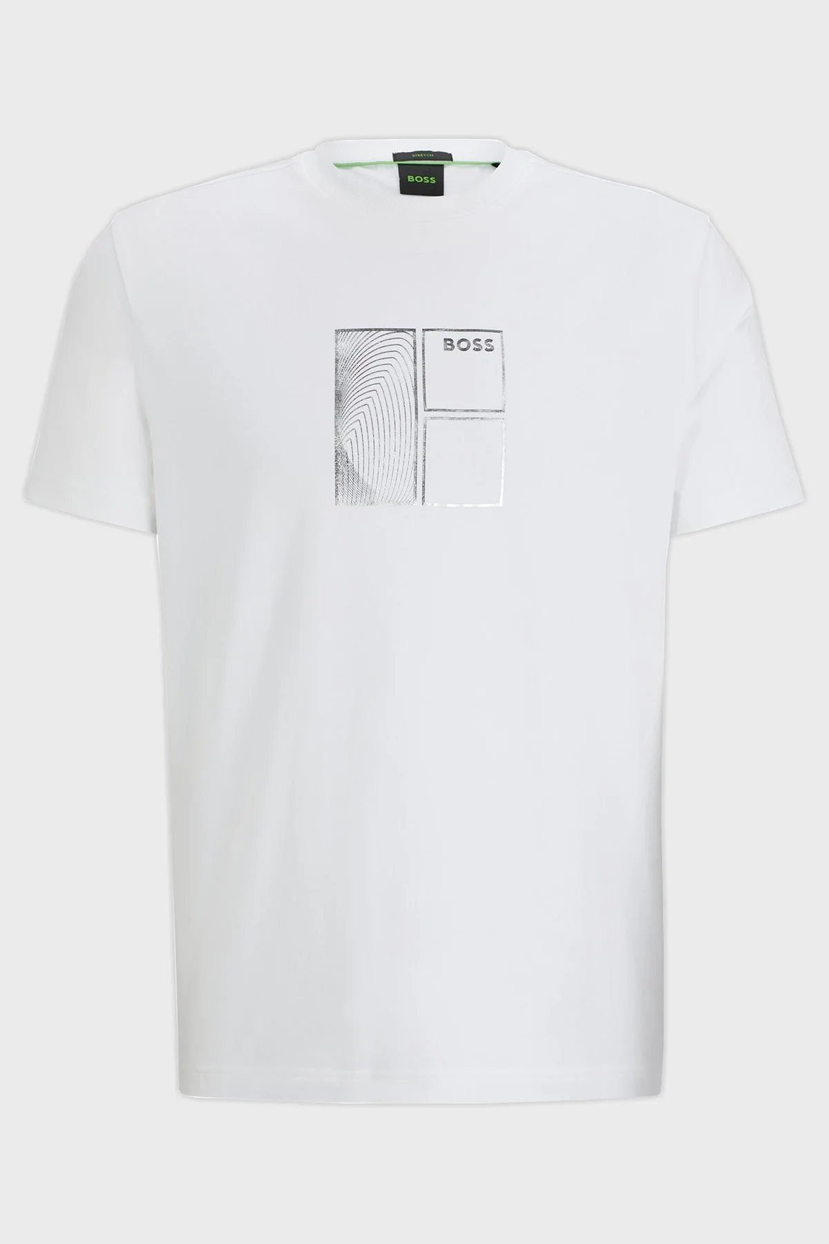 Boss Streç Pamuklu Bisiklet Yaka Regular Fit Erkek T Shirt 50513172 100 BEYAZ - 5
