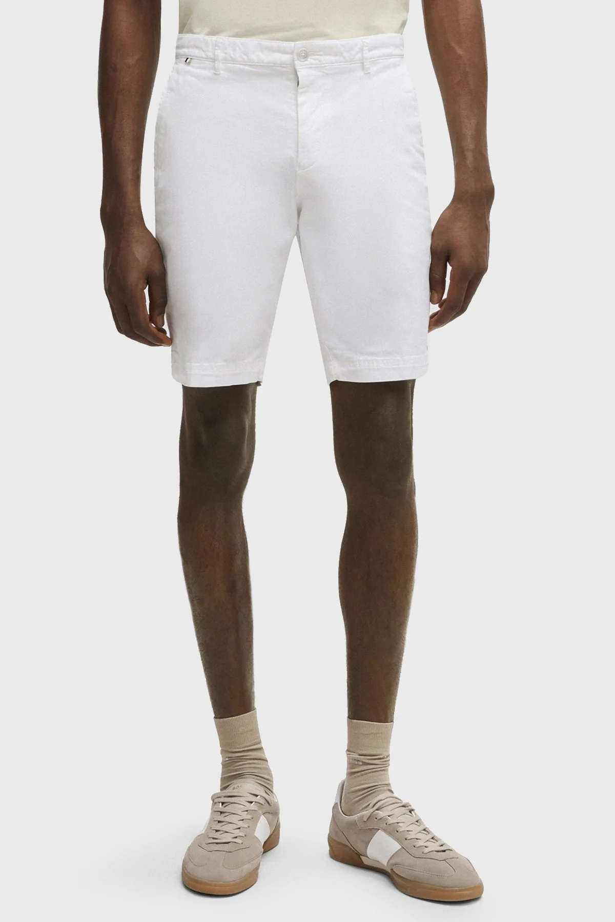 Boss Streç Pamuklu Cepli Slim Fit Erkek Short 50512524 100 BEYAZ - 1