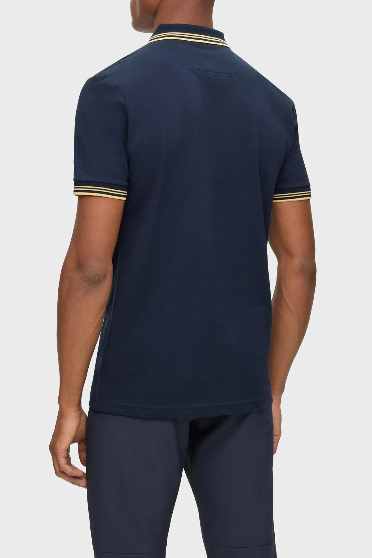 Boss Streç Pamuklu Düğmeli Slim Fit Erkek Polo Yaka T Shirt 50469210 403 KOYU LACIVERT - 3