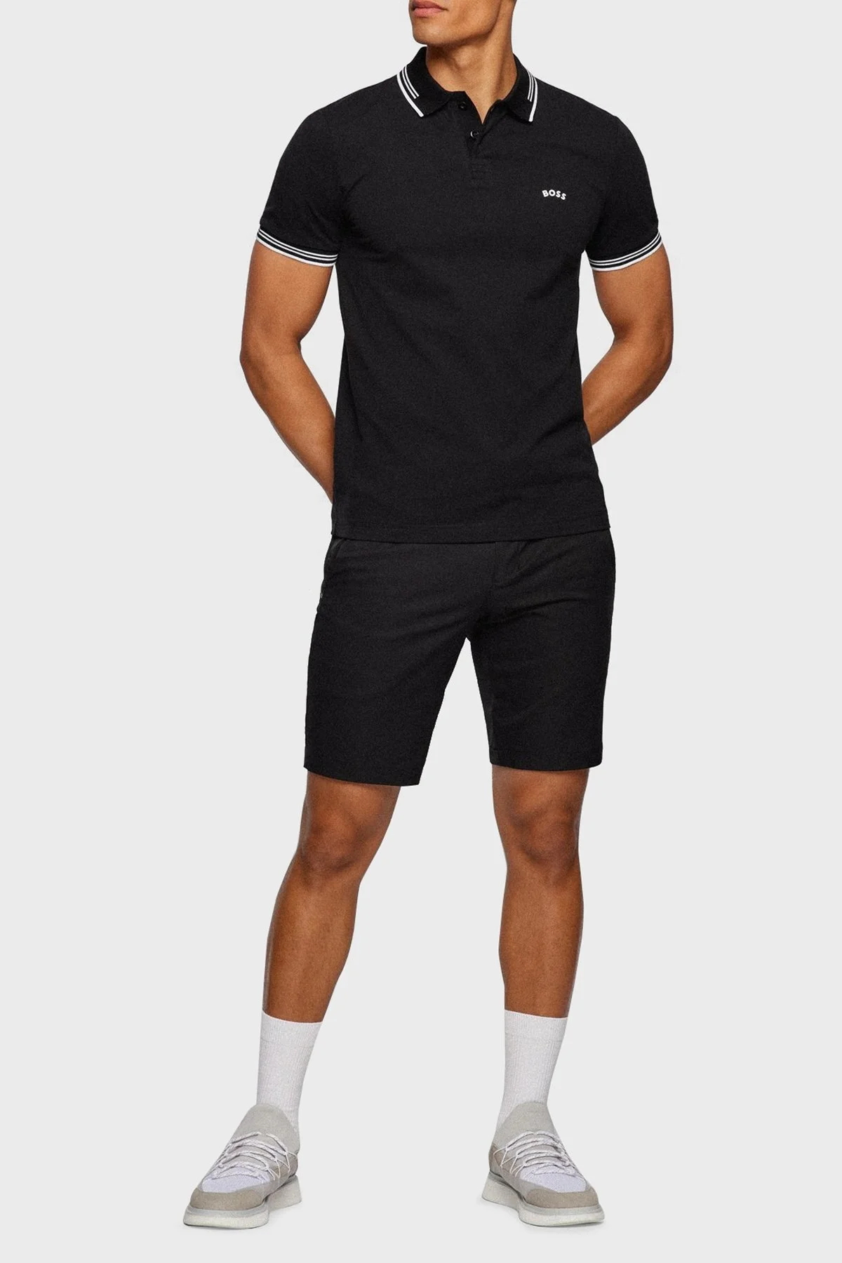 Boss Streç Pamuklu Düğmeli Slim Fit Erkek Polo Yaka T Shirt 50469210 001 SİYAH - 2