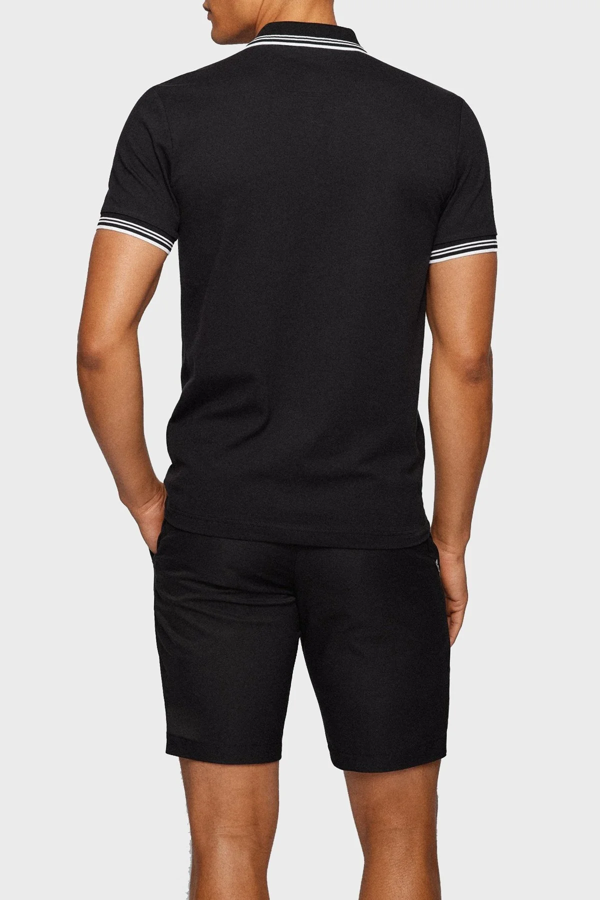 Boss Streç Pamuklu Düğmeli Slim Fit Erkek Polo Yaka T Shirt 50469210 001 SİYAH - 3
