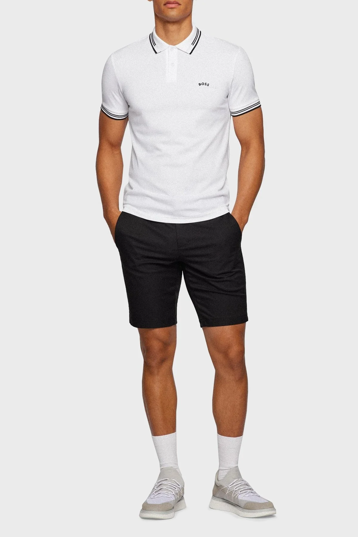 Boss Streç Pamuklu Düğmeli Slim Fit Erkek Polo Yaka T Shirt 50469210 100 BEYAZ - 2