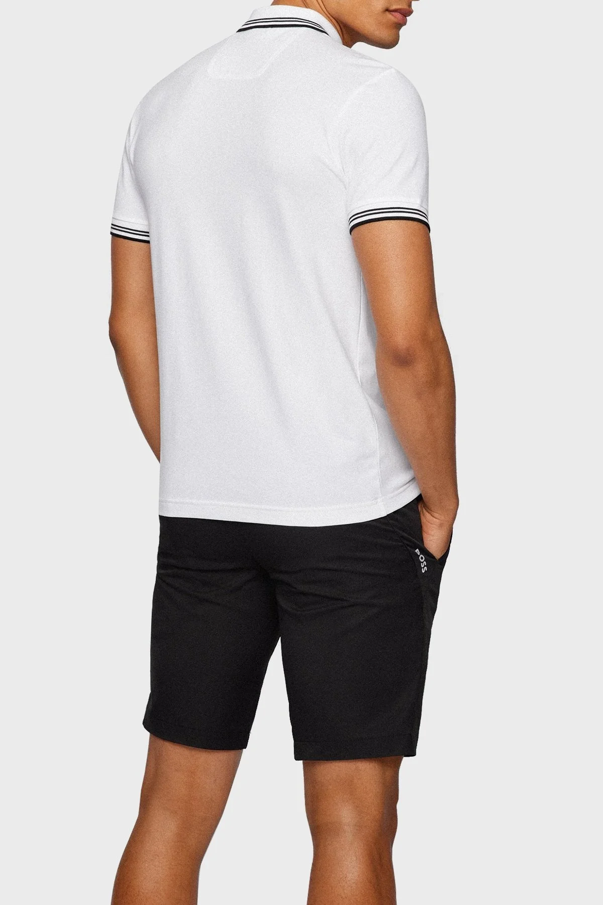 Boss Streç Pamuklu Düğmeli Slim Fit Erkek Polo Yaka T Shirt 50469210 100 BEYAZ - 3