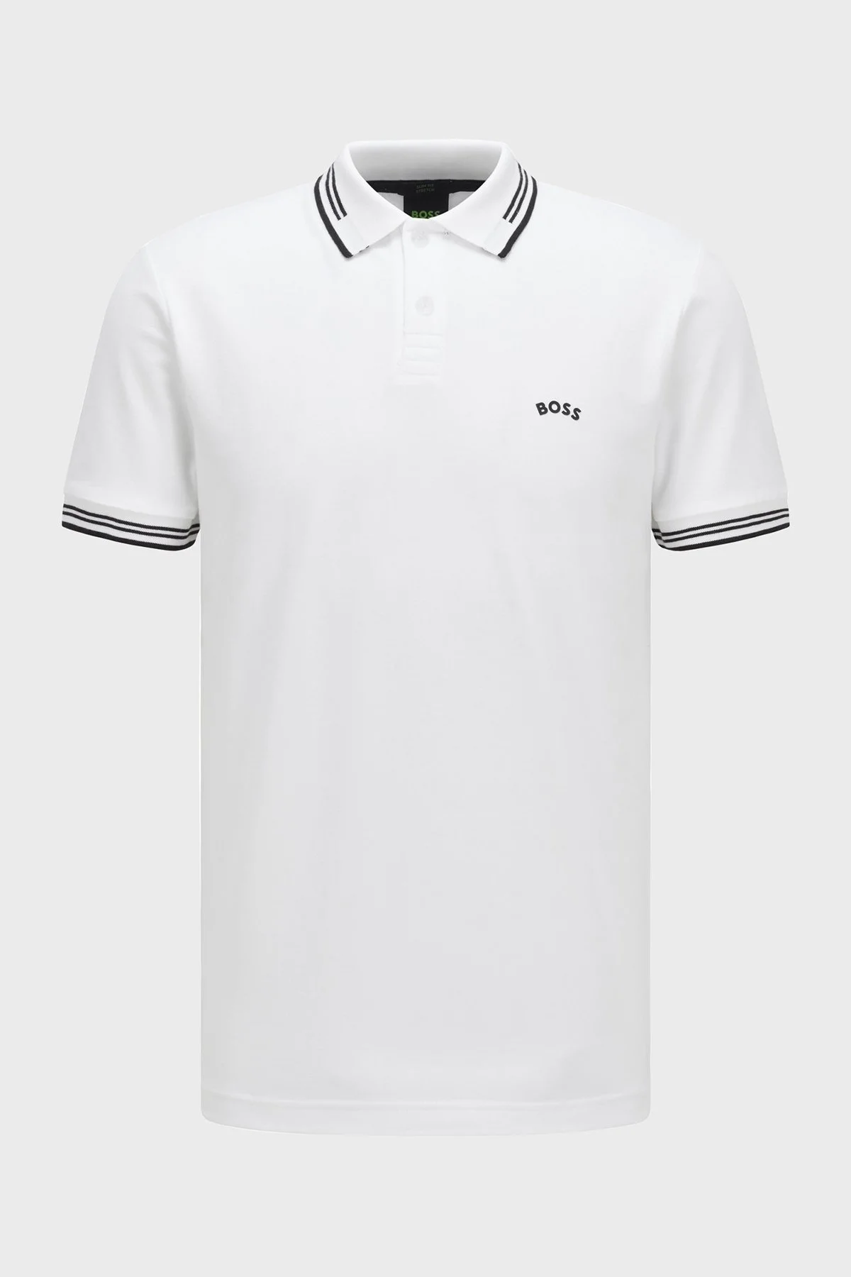 Boss Streç Pamuklu Düğmeli Slim Fit Erkek Polo Yaka T Shirt 50469210 100 BEYAZ - 5