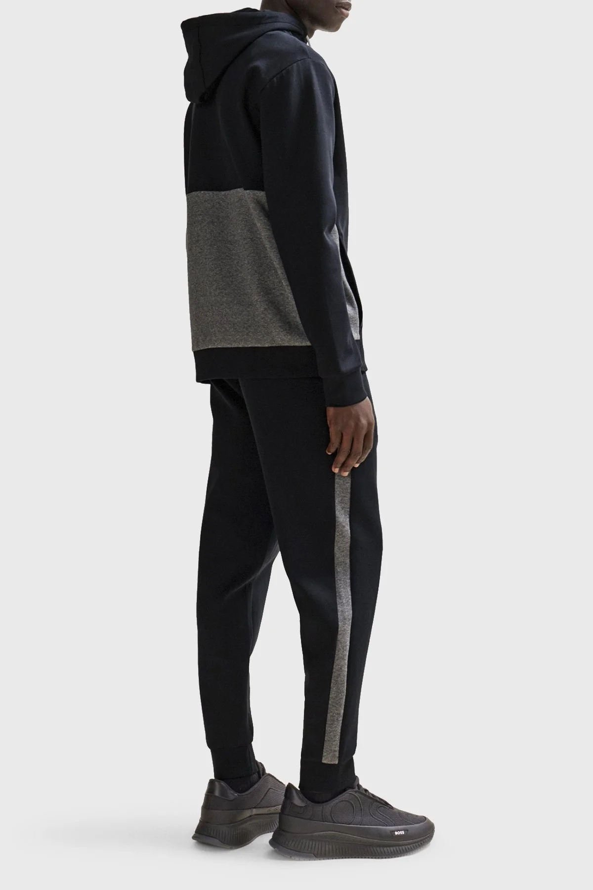 Boss Streç Pamuklu Fermuarlı Kapüşonlu Regular Fit Erkek Eşofman Takımı 50506320 001 SİYAH - 3