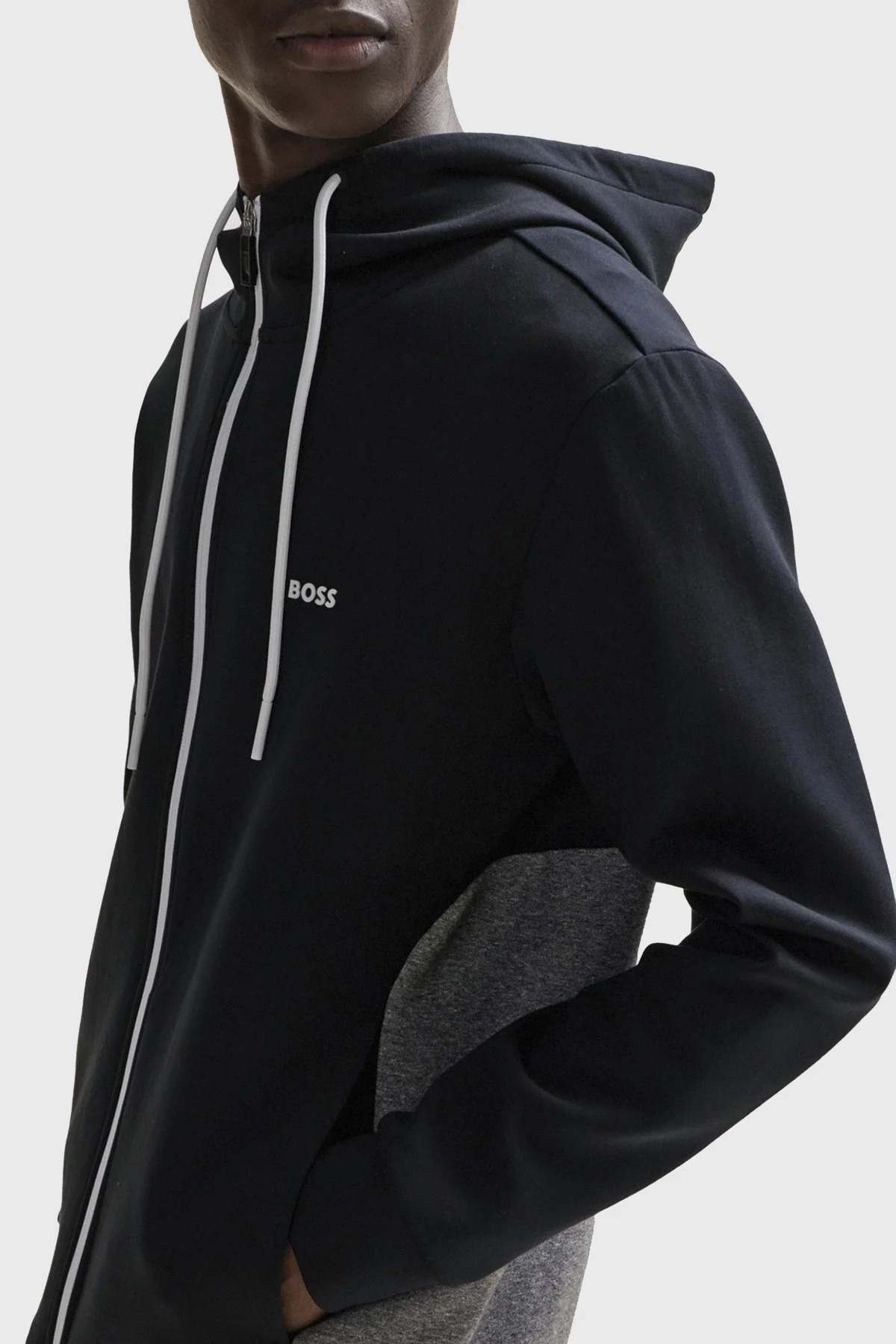 Boss Streç Pamuklu Fermuarlı Kapüşonlu Regular Fit Erkek Eşofman Takımı 50506320 001 SİYAH - 4