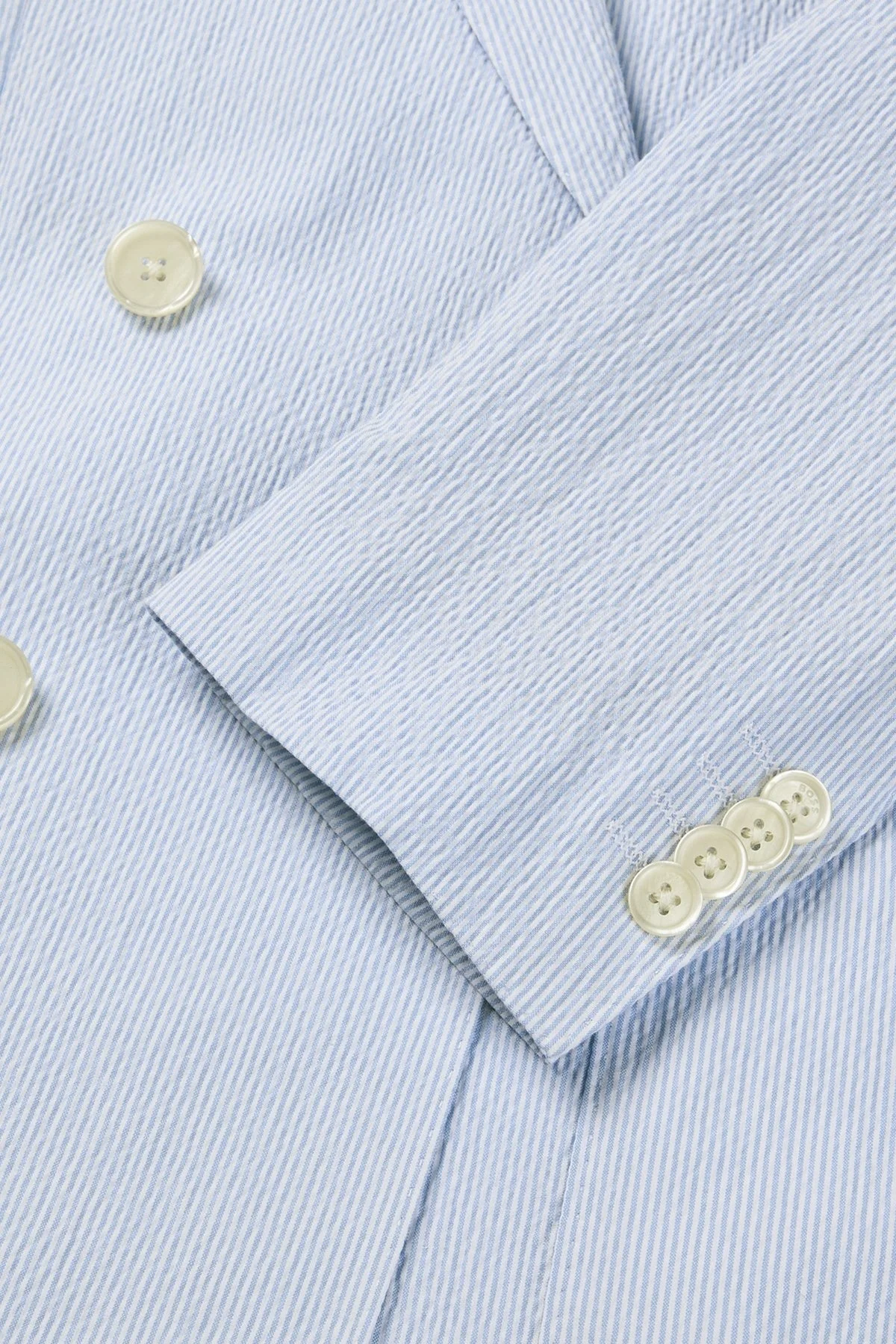 Boss Streç Pamuklu Gofre Kumaştan Slim Fit Erkek Takım Elbise 50514676 450 MAVİ - 8