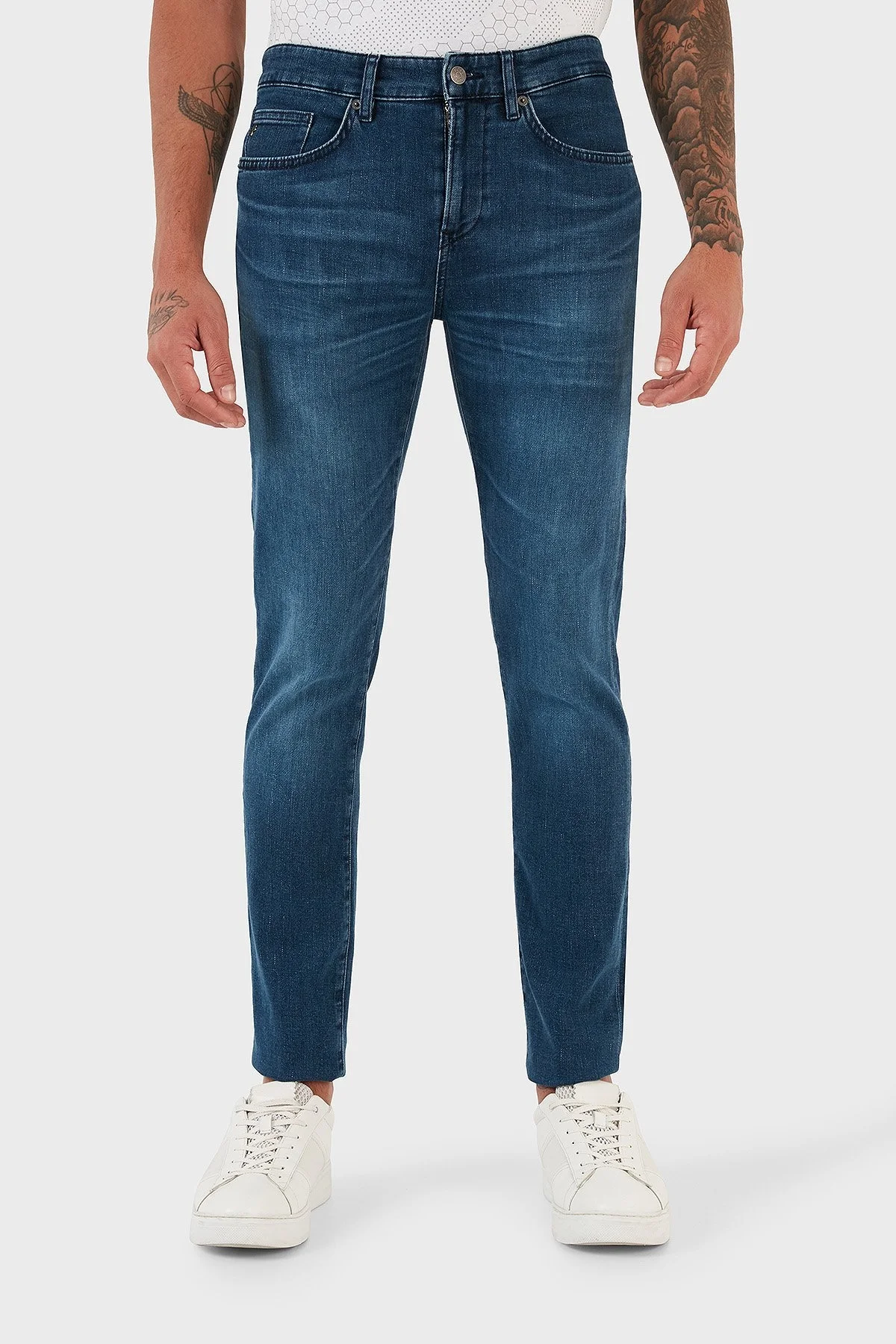 Boss Delaware3-1 Streç Pamuklu Normal Bel Slim Fit Jeans Erkek Kot Pantolon 50496189 416 LACİVERT - 1
