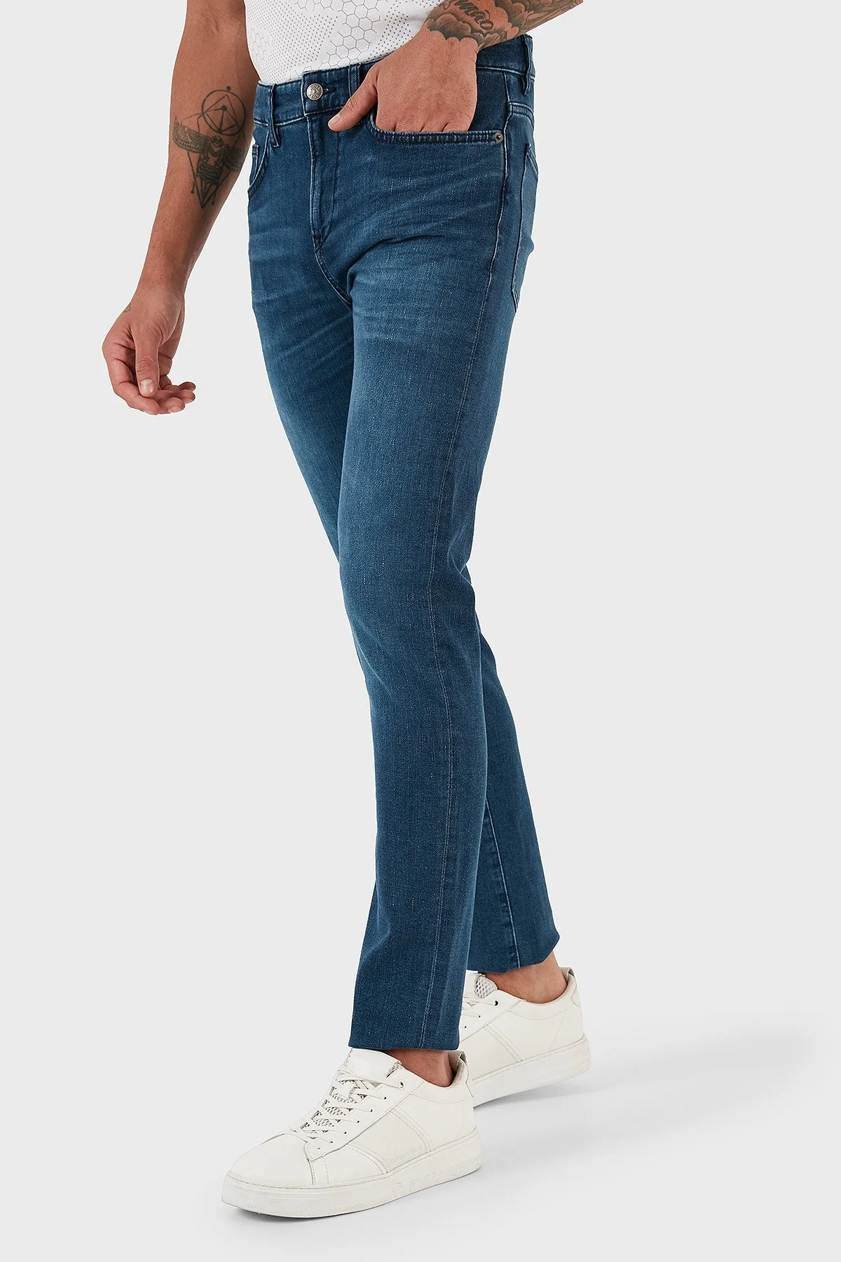 Boss Delaware3-1 Streç Pamuklu Normal Bel Slim Fit Jeans Erkek Kot Pantolon 50496189 416 LACİVERT - 9