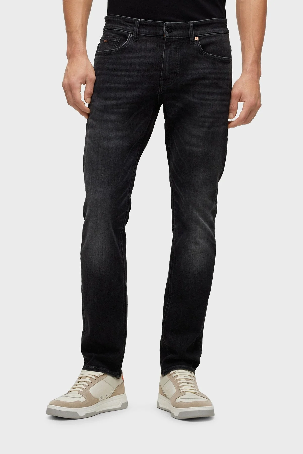 Boss Streç Pamuklu Normal Bel Slim Fit Dar Paça Jeans Erkek Kot Pantolon 50488423 015 SİYAH - 1