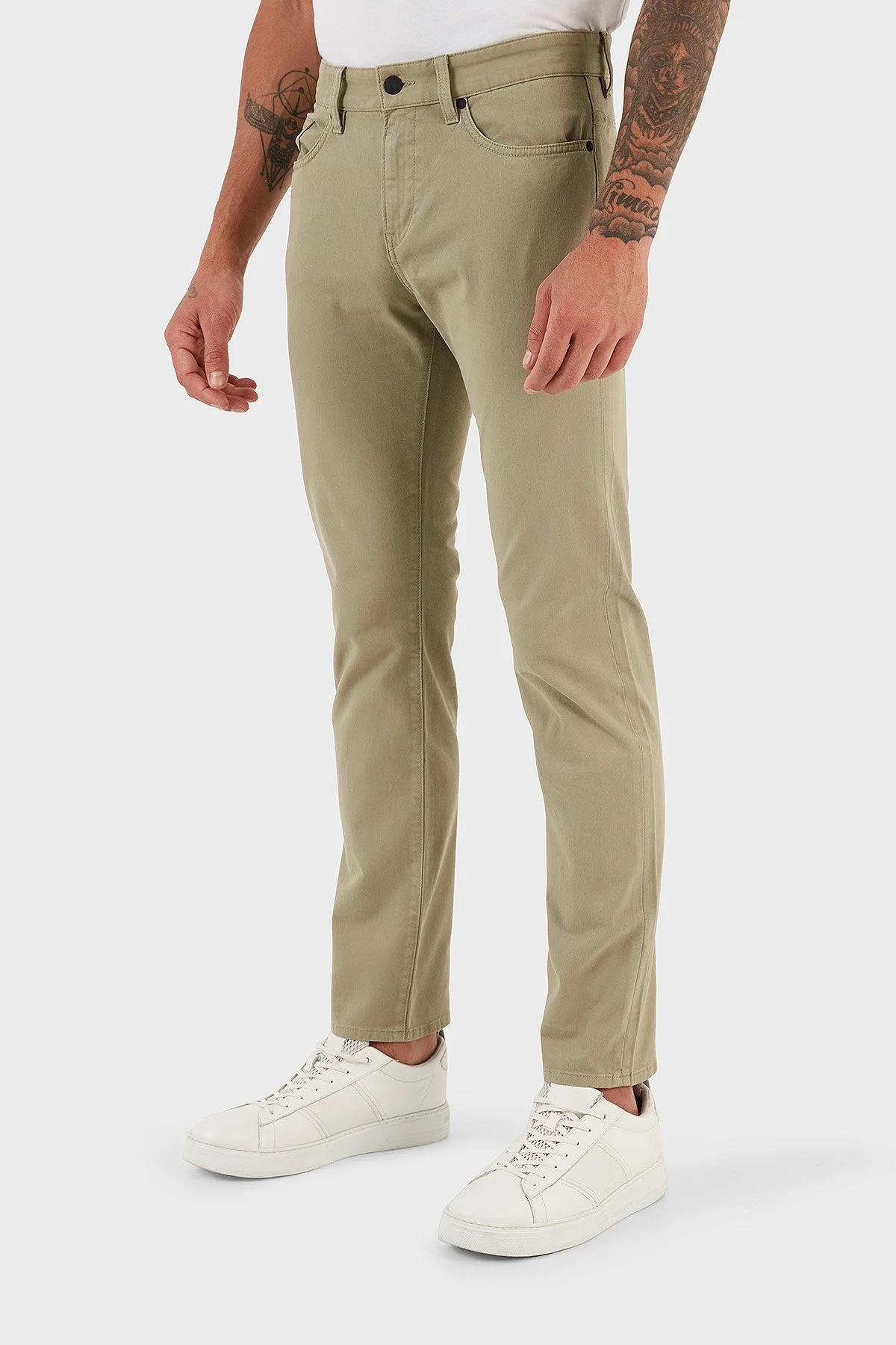 Boss Delaware3-1 Streç Pamuklu Slim Fit Dar Paça Jeans Erkek Kot Pantolon 50495370 336 AÇIK HAKİ - 1