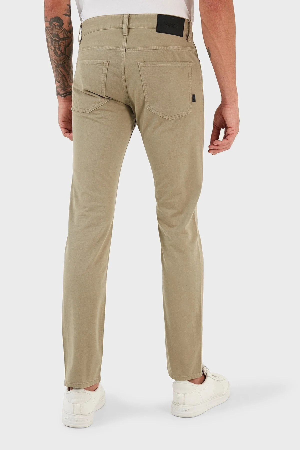 Boss Delaware3-1 Streç Pamuklu Slim Fit Dar Paça Jeans Erkek Kot Pantolon 50495370 336 AÇIK HAKİ - 3