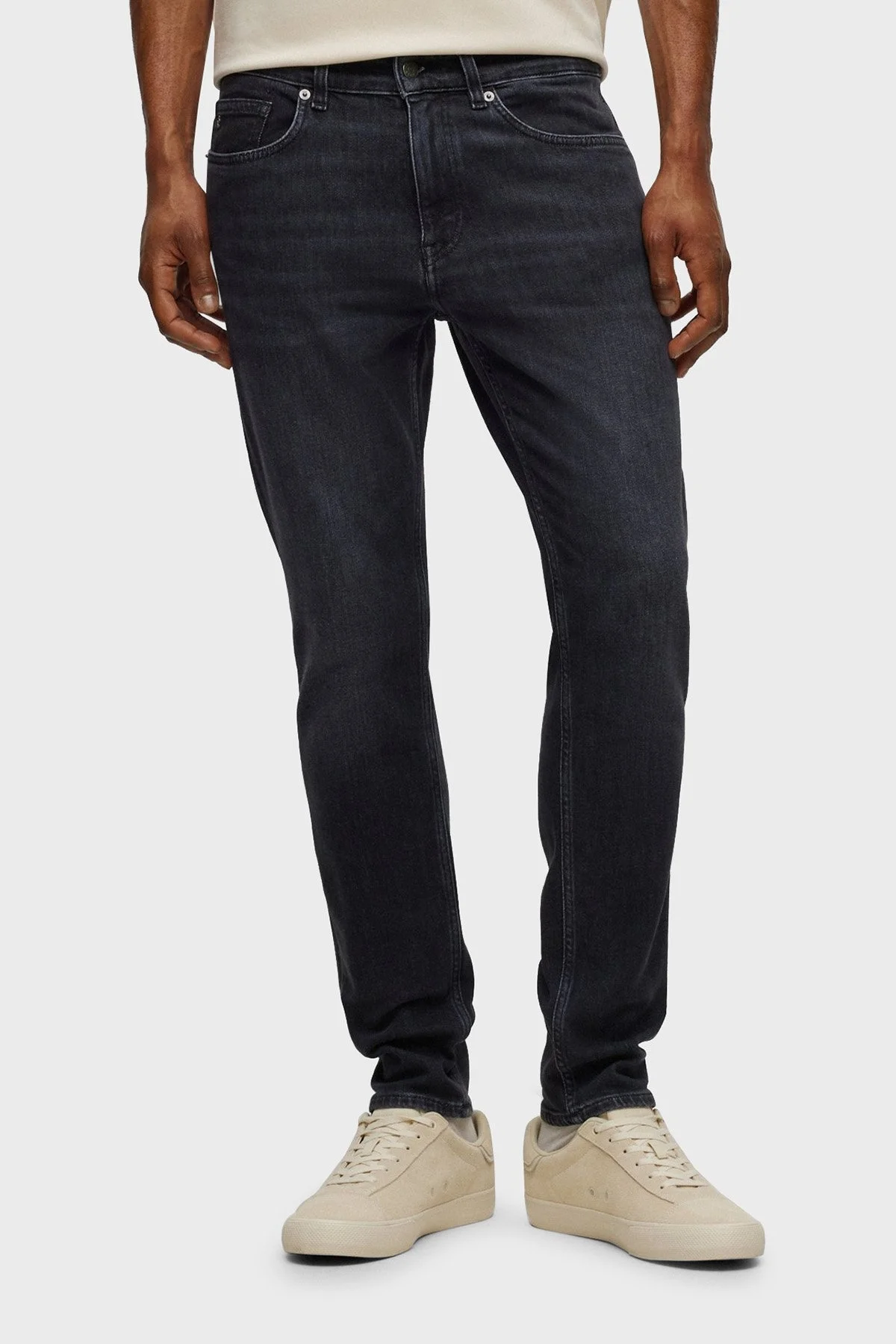 Boss Delano Streç Pamuklu Normal Bel Slim Fit Dar Paça Jeans Erkek Kot Pantolon 50496170 020 GRİ - 1