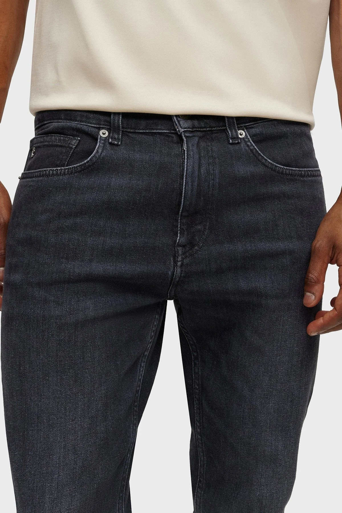 Boss Delano Streç Pamuklu Normal Bel Slim Fit Dar Paça Jeans Erkek Kot Pantolon 50496170 020 GRİ - 4