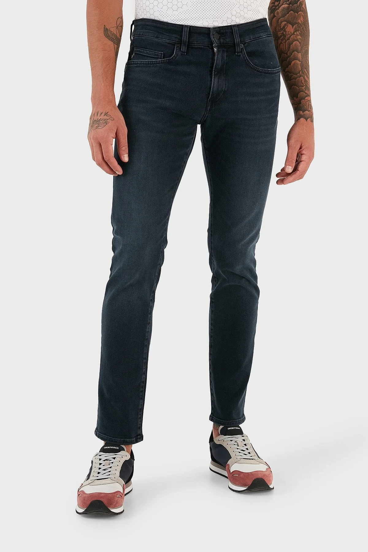 Boss Delaware3-1 Streç Pamuklu Slim Fit Düz Paça Jeans Erkek Kot Pantolon 50496192 403 KOYU MAVİ - 1