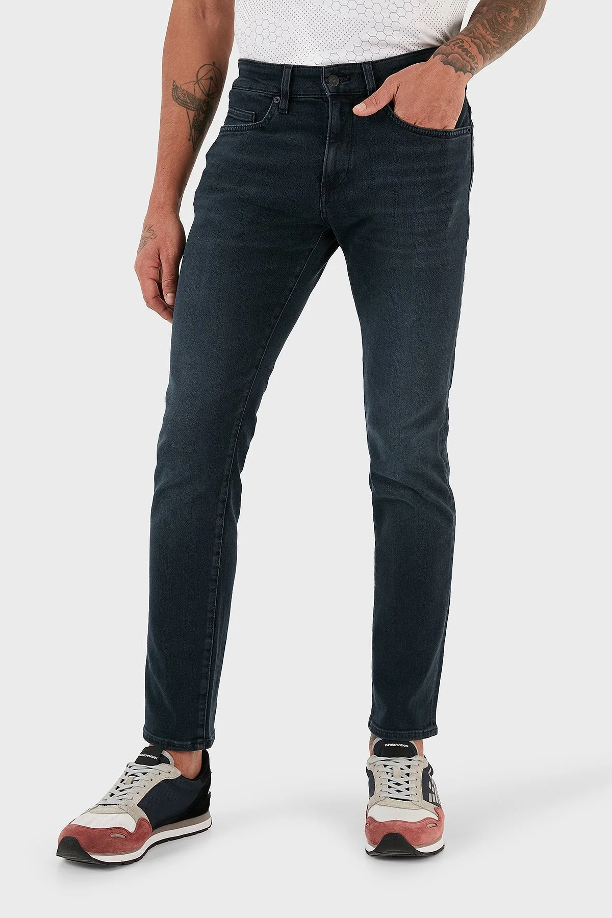 Boss Delaware3-1 Streç Pamuklu Slim Fit Düz Paça Jeans Erkek Kot Pantolon 50496192 403 KOYU MAVİ - 2