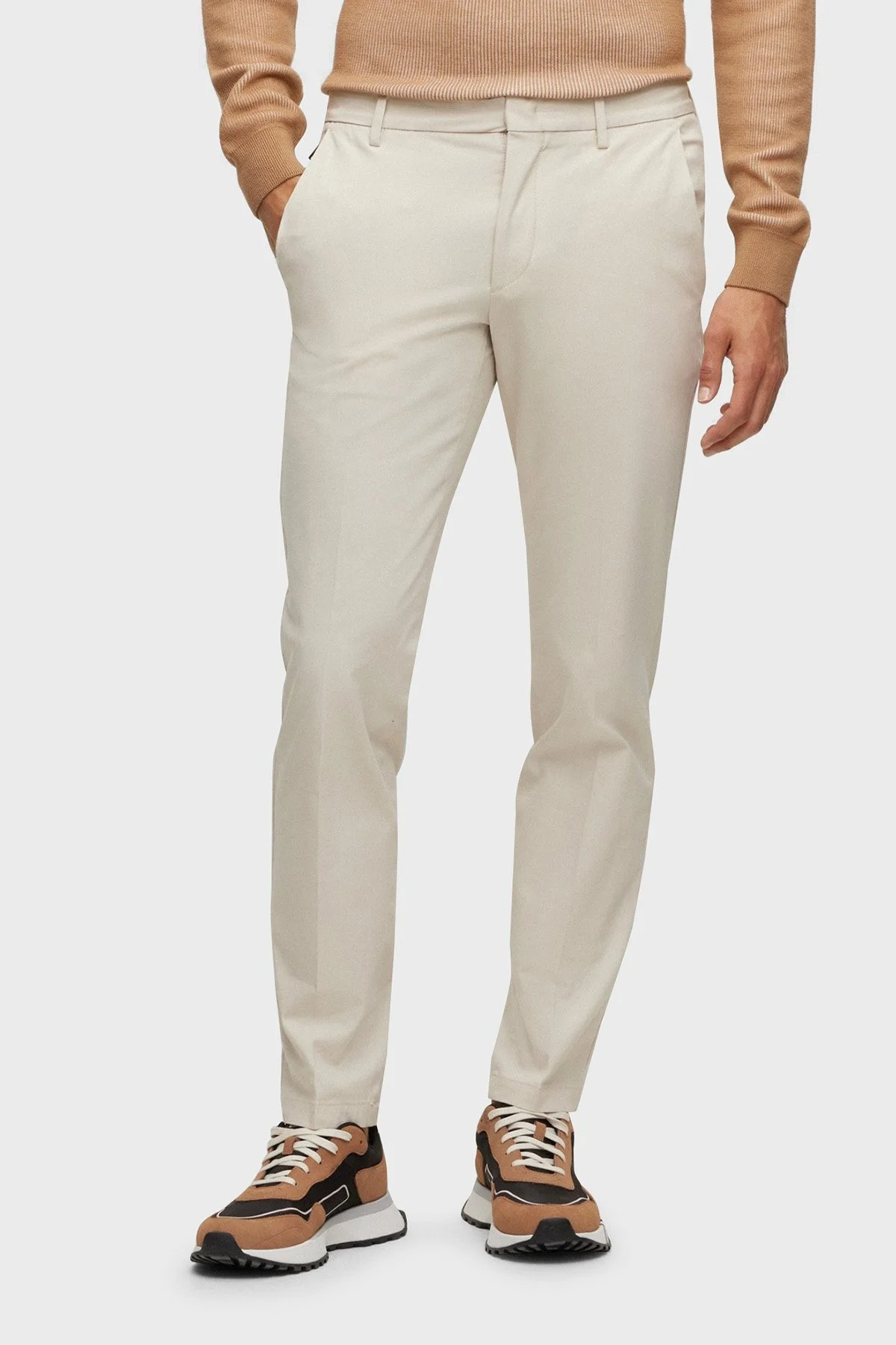 Boss Kaito1_T Streç Pamuklu Normal Bel Slim Fit Erkek Pantolon 50487754 131 BEJ - 1