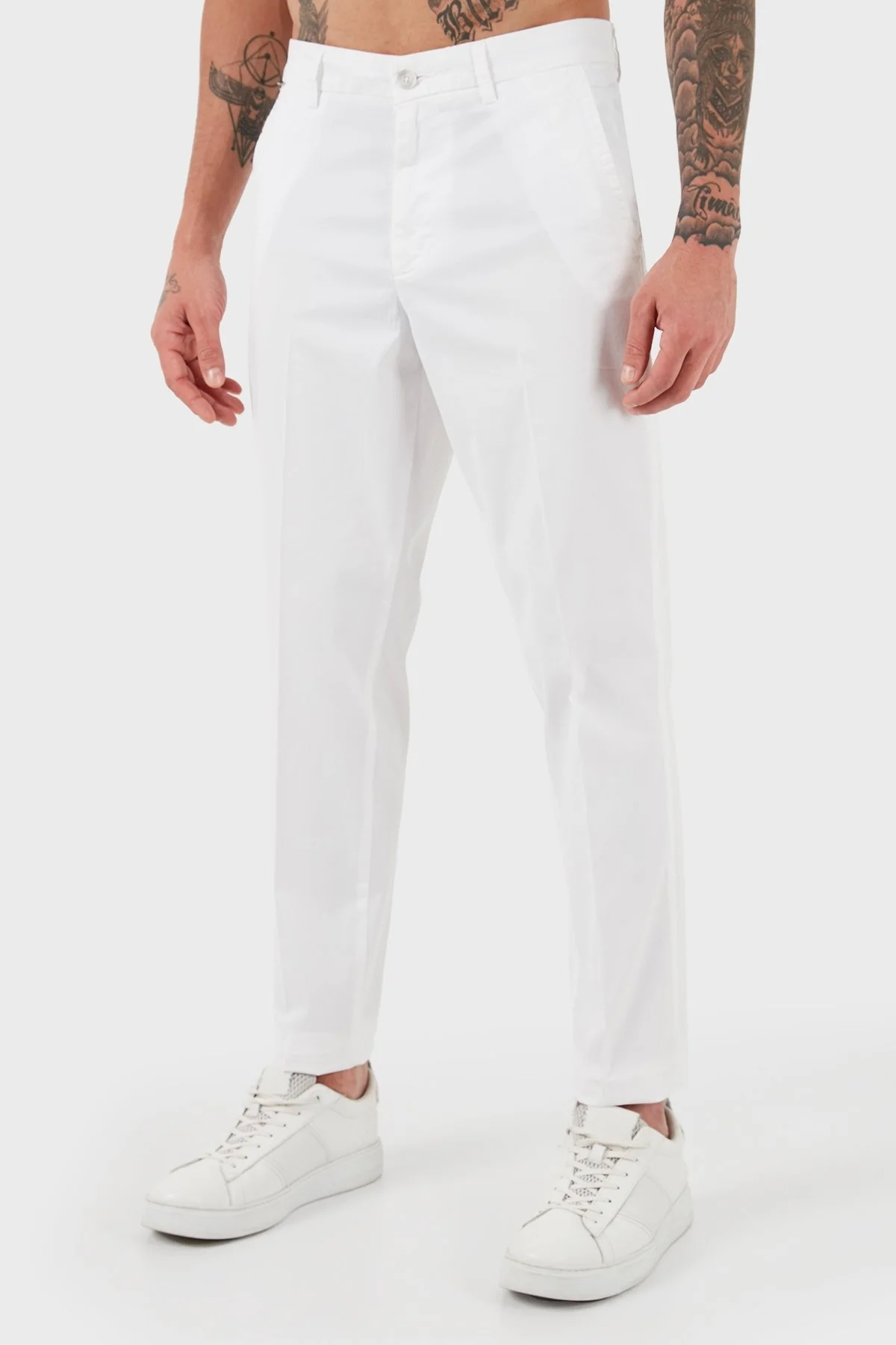 Boss Streç Pamuklu Normal Bel Slim Fit Erkek Pantolon 50505392 100 BEYAZ - 8