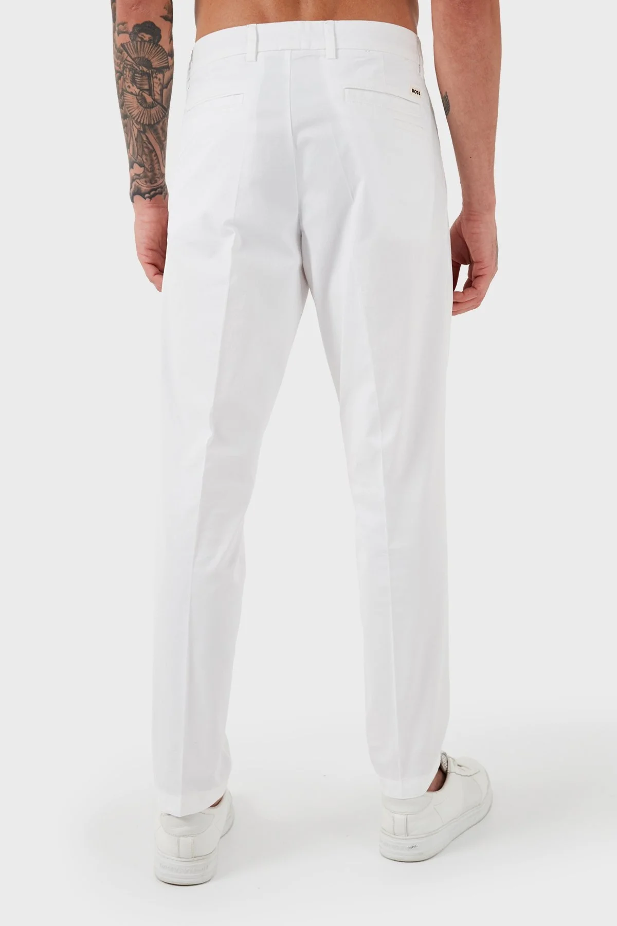 Boss Streç Pamuklu Normal Bel Slim Fit Erkek Pantolon 50505392 100 BEYAZ - 9
