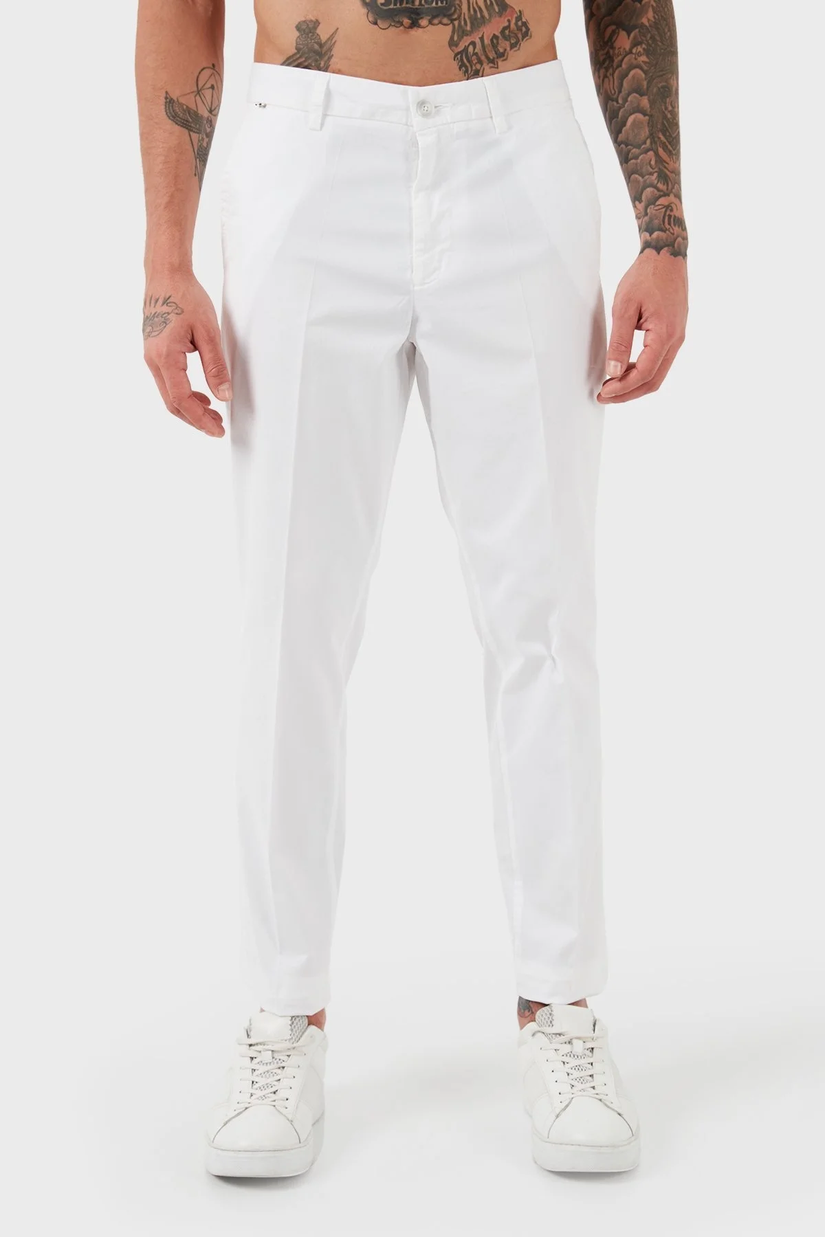 Boss Streç Pamuklu Normal Bel Slim Fit Erkek Pantolon 50505392 100 BEYAZ - 12