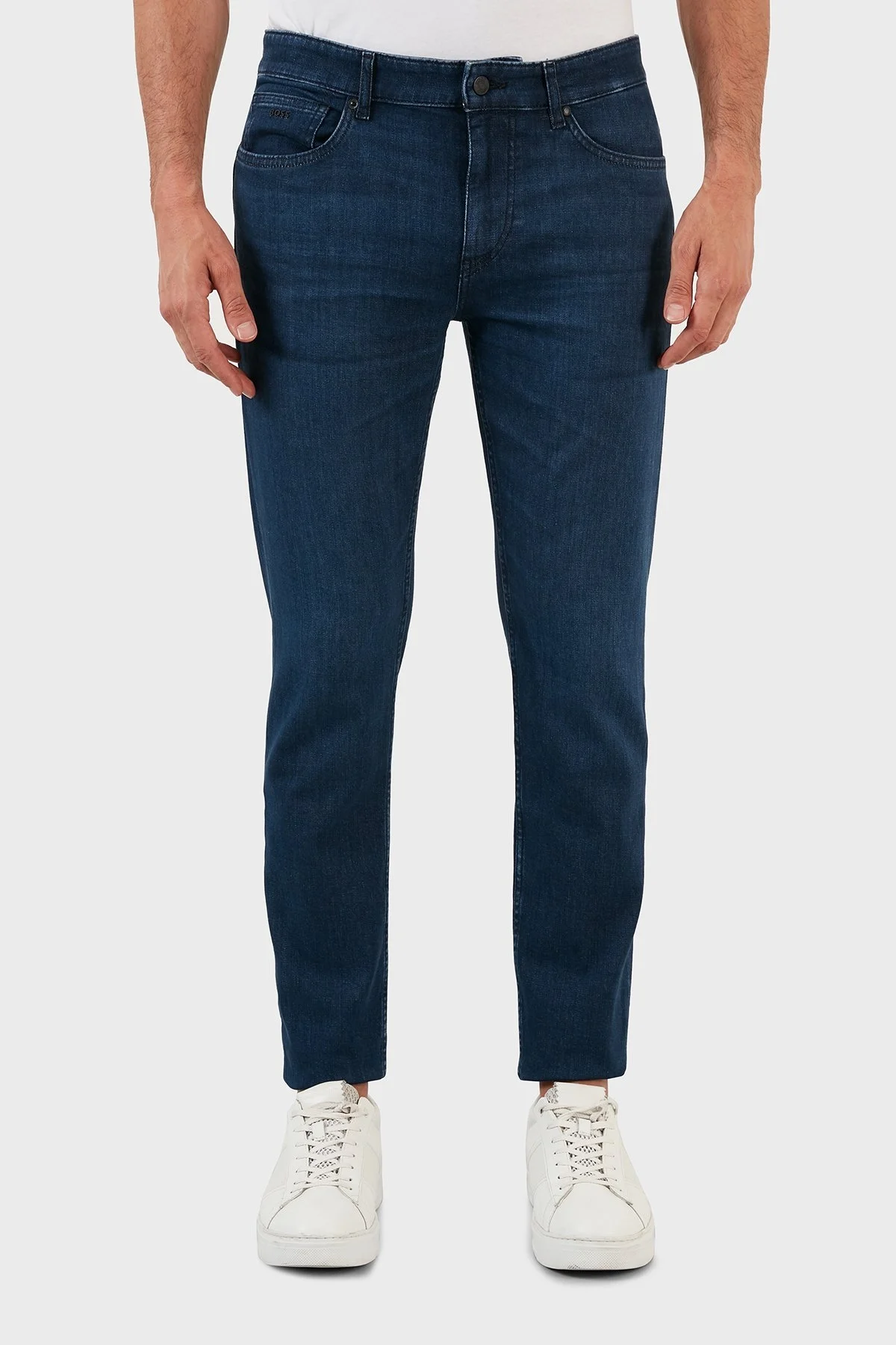 Boss Streç Pamuklu Normal Bel Tapered Fit Jeans Erkek Kot Pantolon 50481302 419 LACİVERT - 2